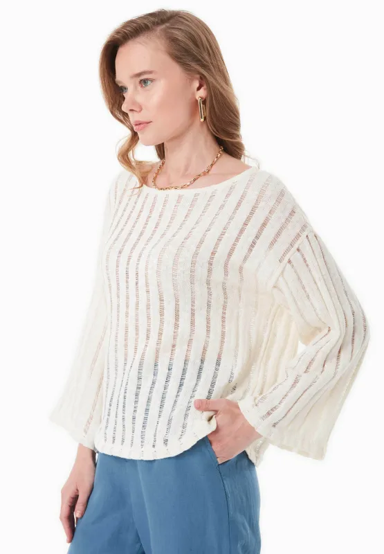 Fantasy Knit Long Sleeve Top Natural sold by Ivalo.com