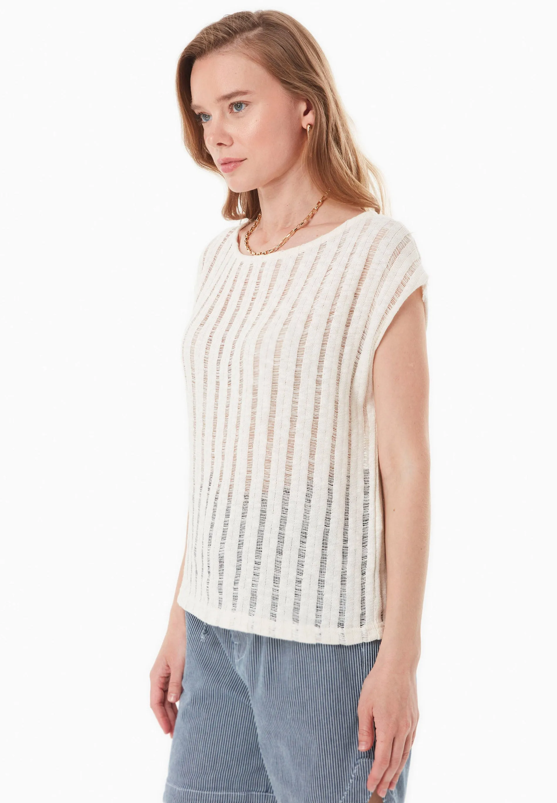 Fantasy Knit Short Sleeve Top Natural sold by Ivalo.com product image thumbnail 3