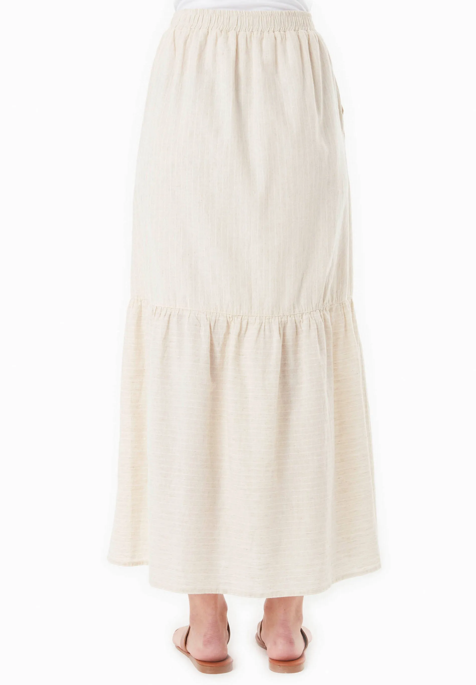 Striped Long Tiered Skirt Natural/Off White sold by Ivalo.com product image thumbnail 5