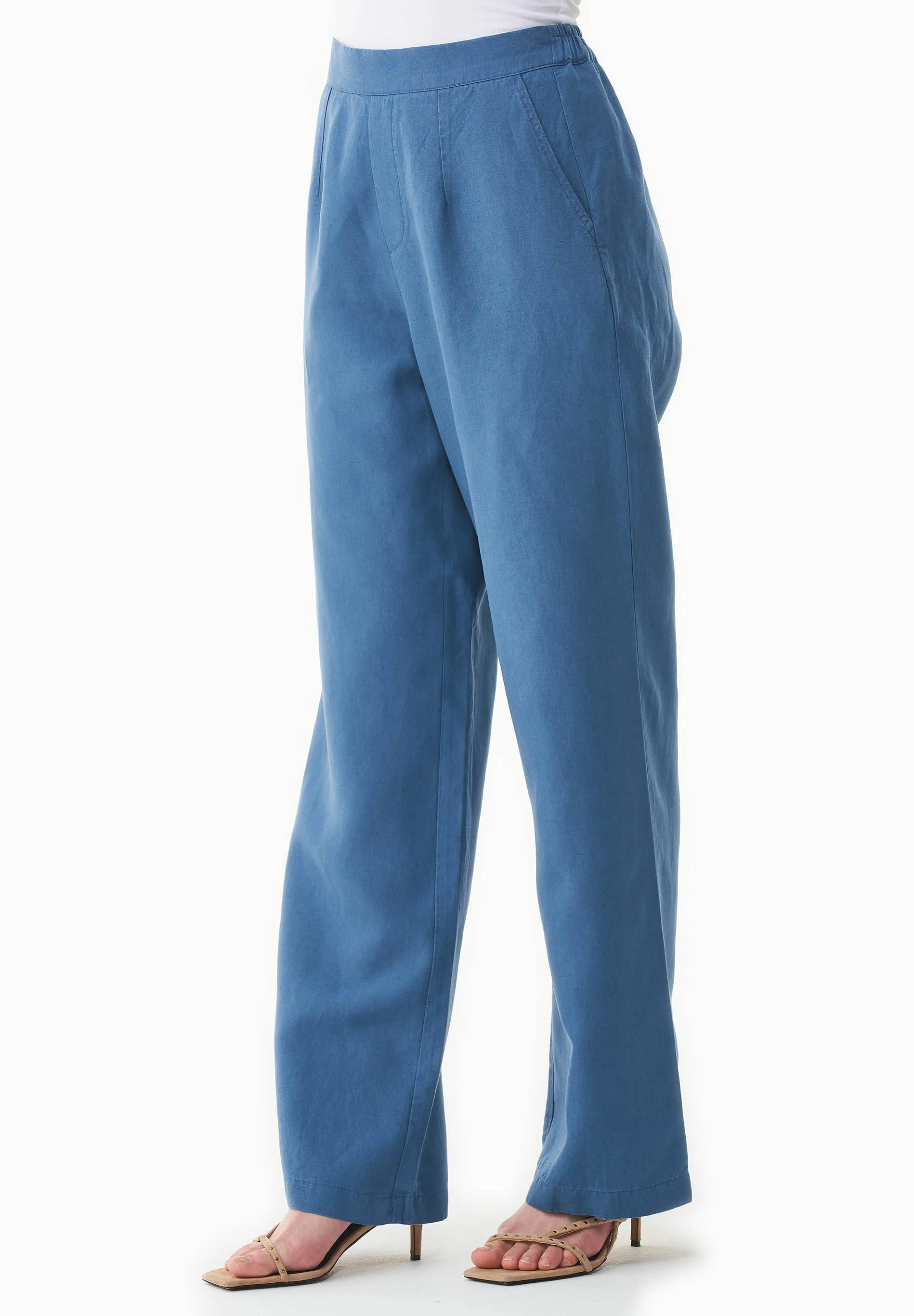 Linen-Lyocell Blend Pants Light Navy sold by Ivalo.com product image thumbnail 4