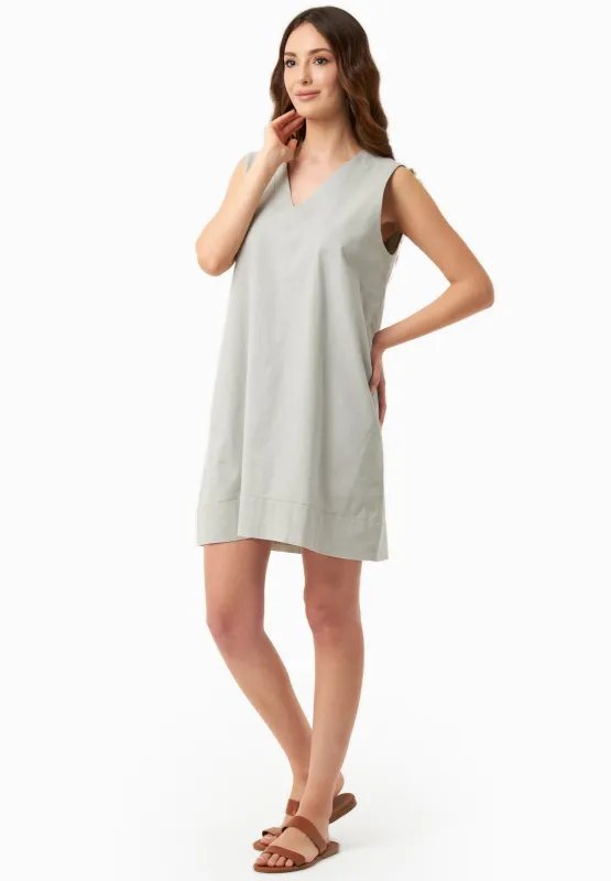 Sleeveless Linen Blend Mini Dress Green Moss sold by Ivalo.com