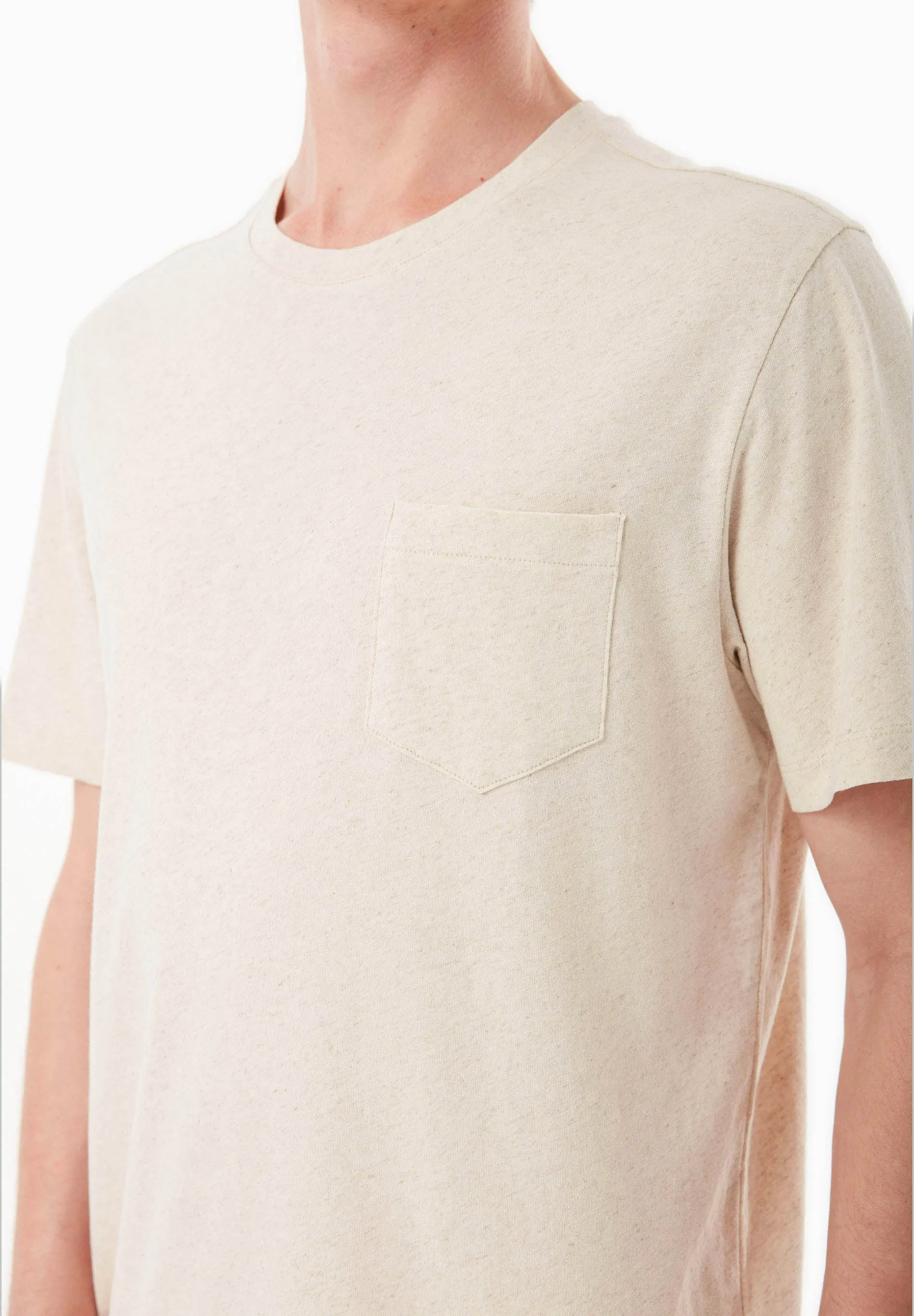 Men's Linen Blend T-Shirt With Chest Pocket Natural sold by Ivalo.com product image thumbnail 5