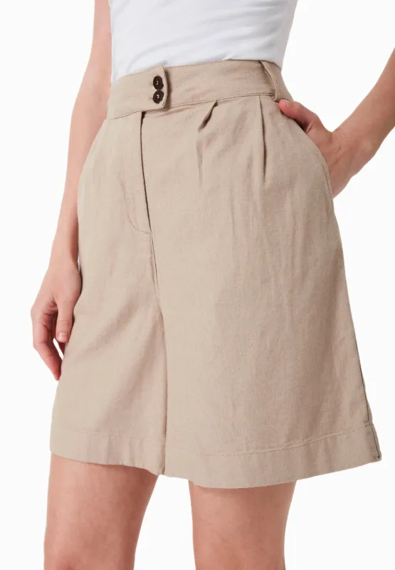 Linen Blend Shorts Sand sold by Ivalo.com