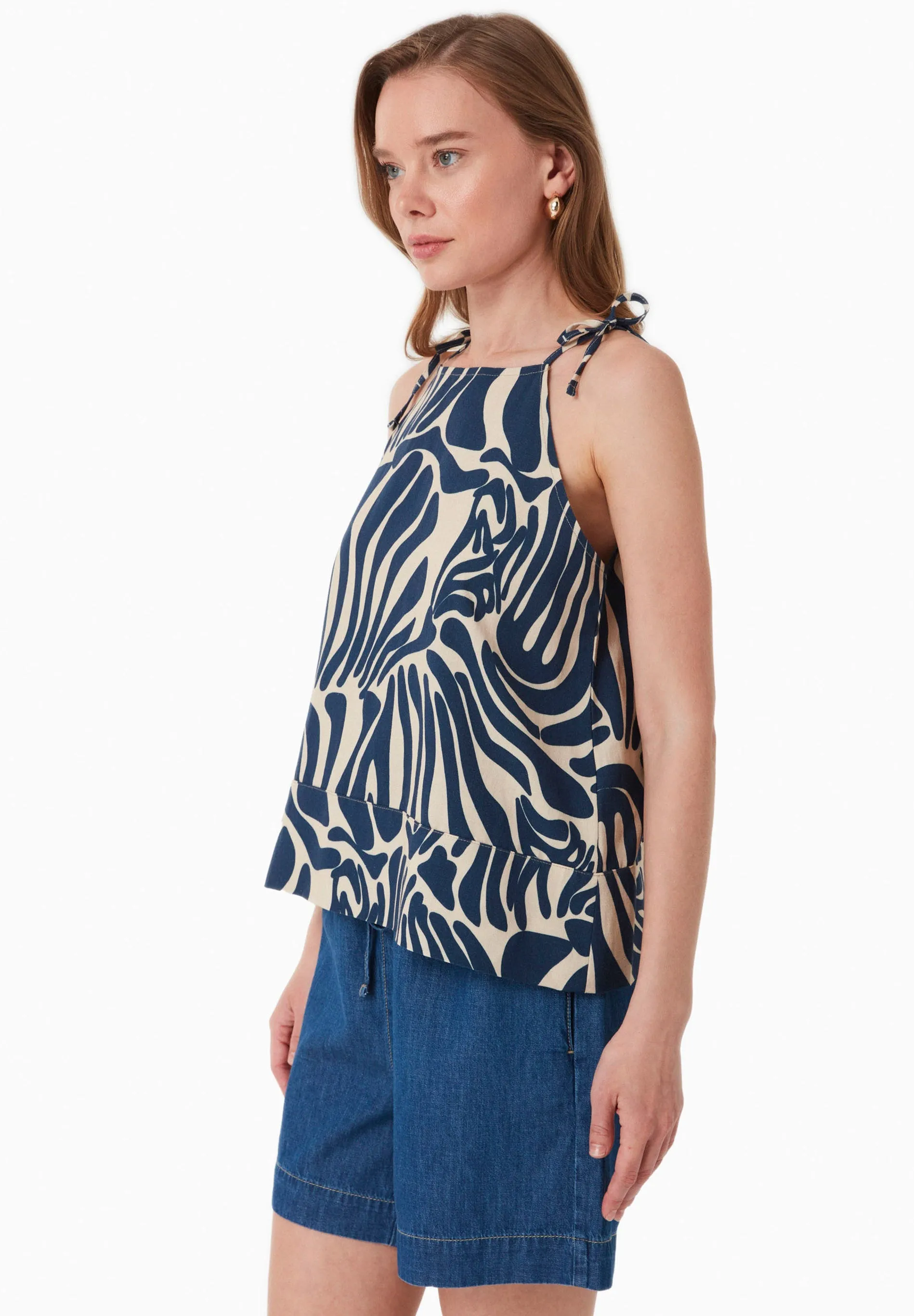 Patterned Viscose Blend Top Abstract Blue sold by Ivalo.com product image thumbnail 3