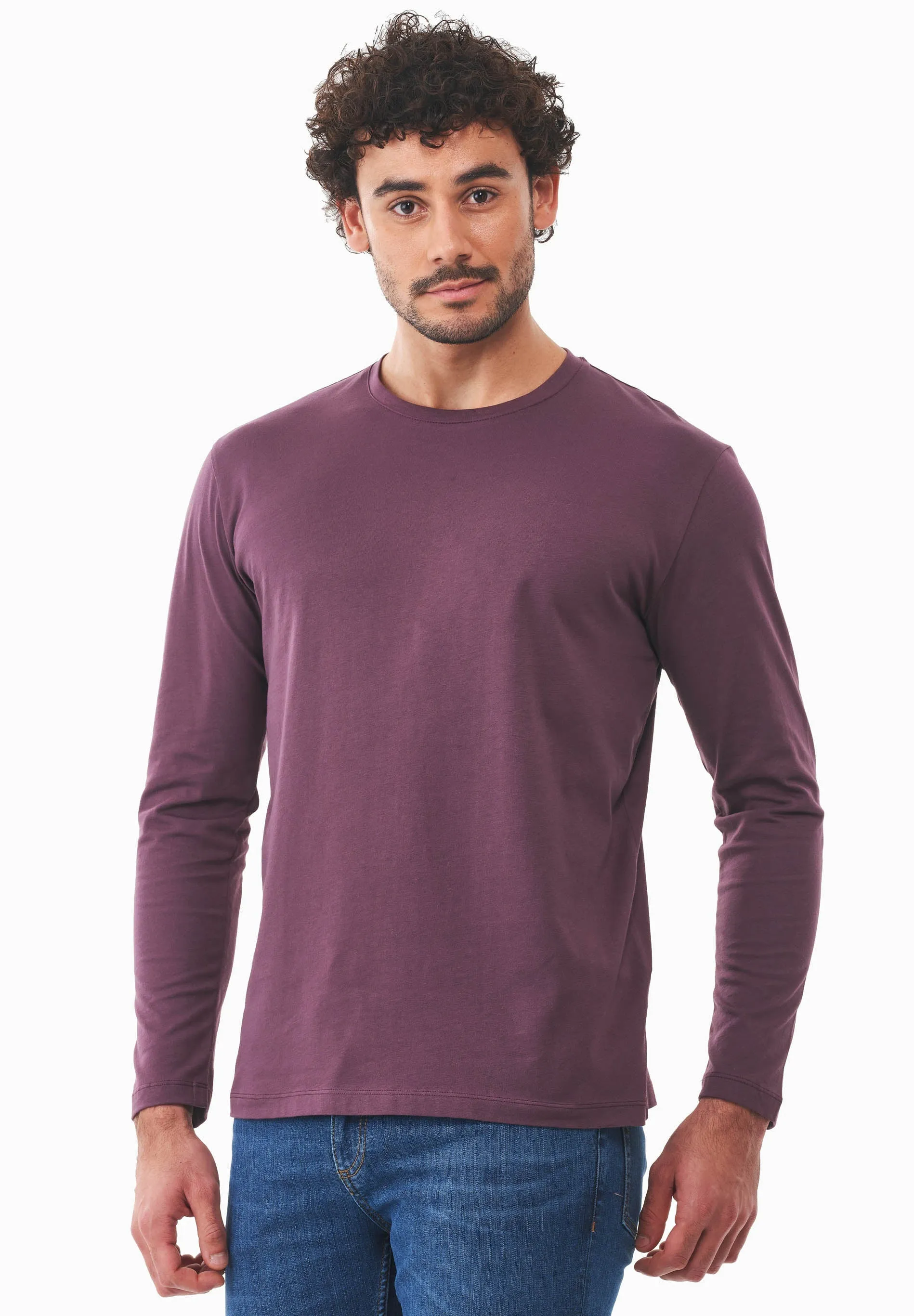 Men's Casual Long-Sleeved T-Shirt Dark Fig sold by Ivalo.com