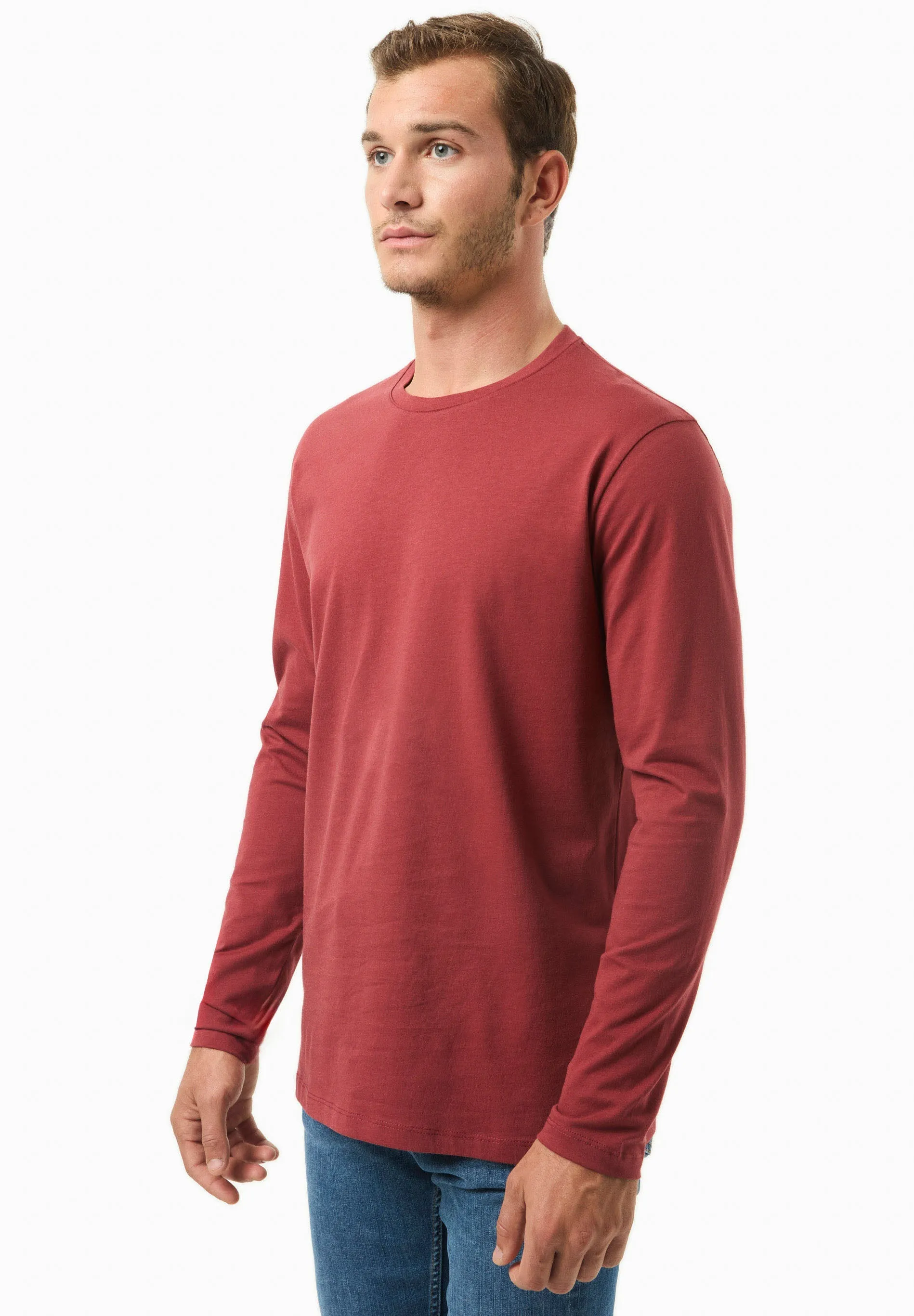 Men's Casual Long-Sleeved T-Shirt Merlot sold by Ivalo.com product image thumbnail 3