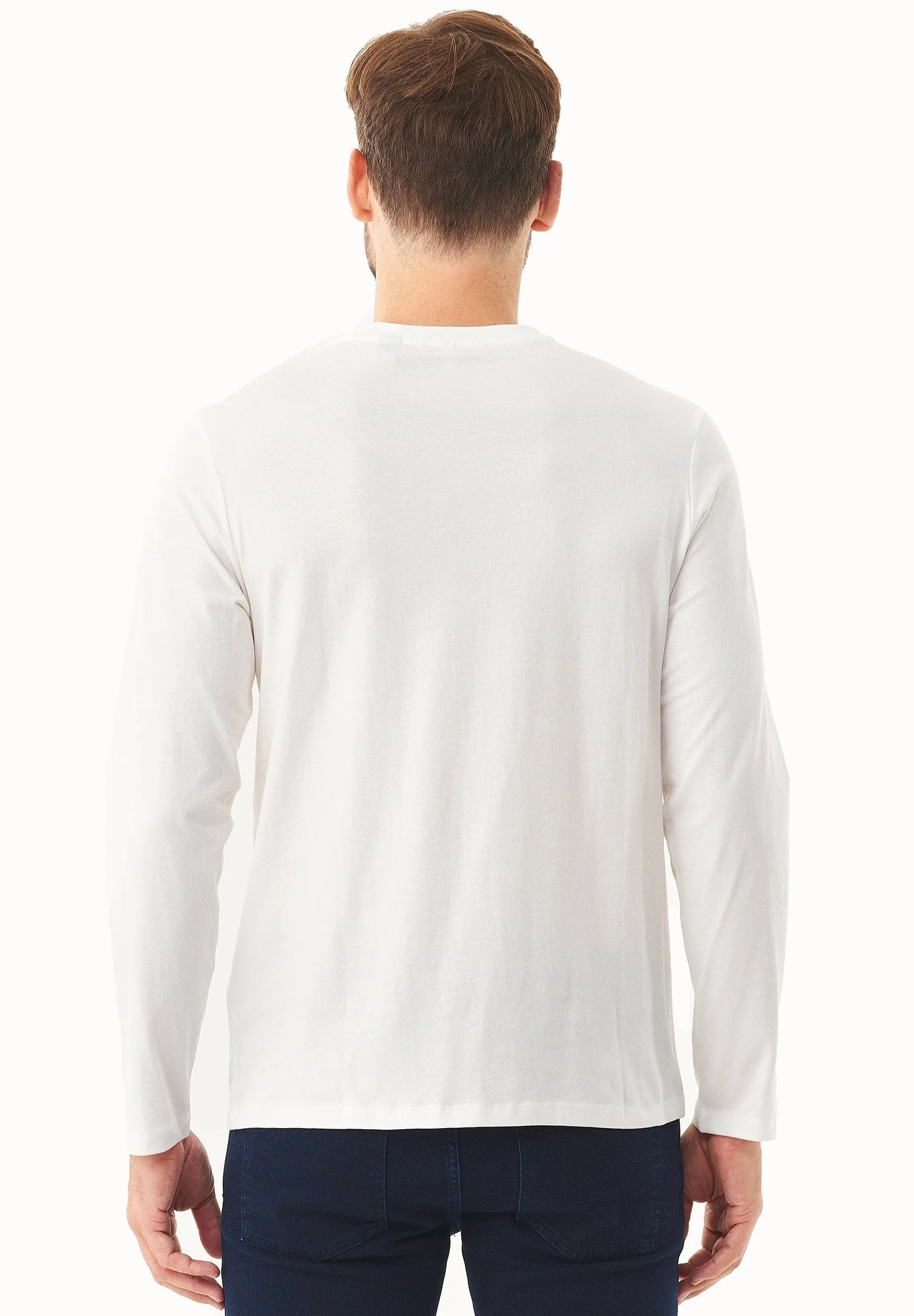 Men's Casual Long-Sleeved T-Shirt Off White sold by Ivalo.com product image thumbnail 2