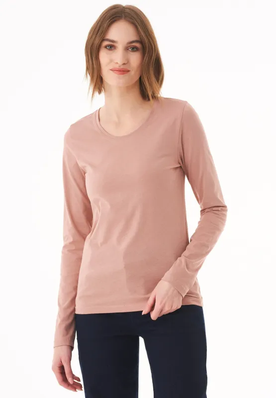 Women's Casual Long-Sleeved T-Shirt Misty Rose sold by Ivalo.com