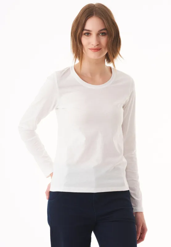Women's Casual Long-Sleeved T-Shirt Off White sold by Ivalo.com
