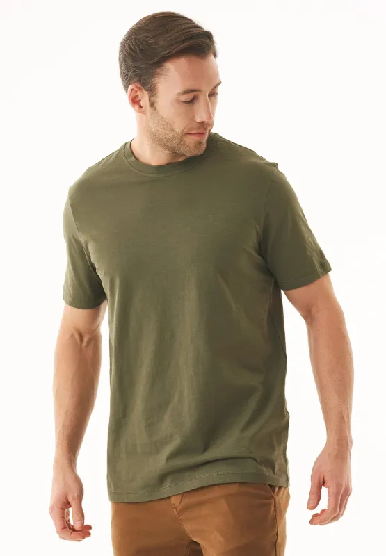 Men's Basic Round Neck T-Shirt Military Olive sold by Ivalo.com