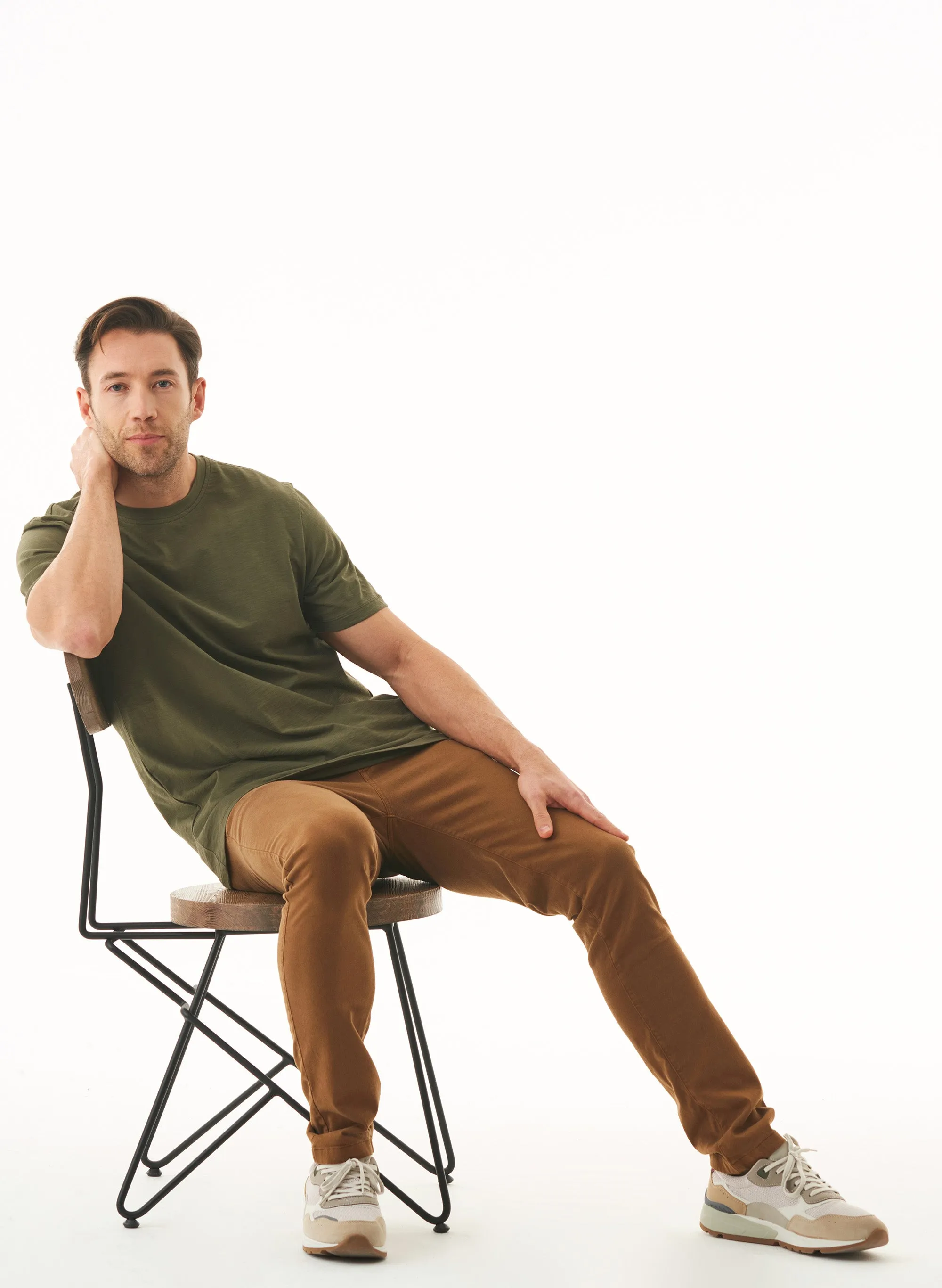 Men's Basic Round Neck T-Shirt Military Olive sold by Ivalo.com product image thumbnail 5