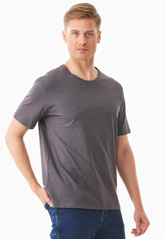 Men's Basic Round Neck T-Shirt Asphalt sold by Ivalo.com