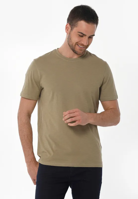 Men's Basic Round Neck T-Shirt Olive sold by Ivalo.com