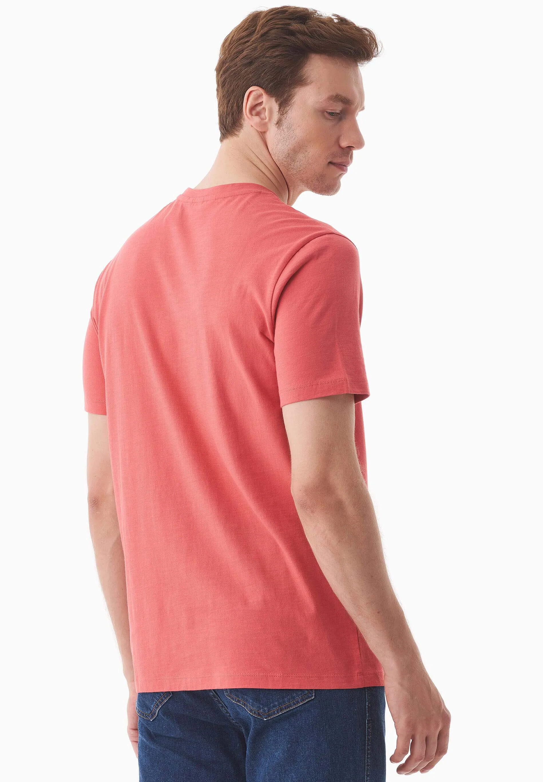 Men's Basic Round Neck T-Shirt Radiant Red sold by Ivalo.com product image thumbnail 2