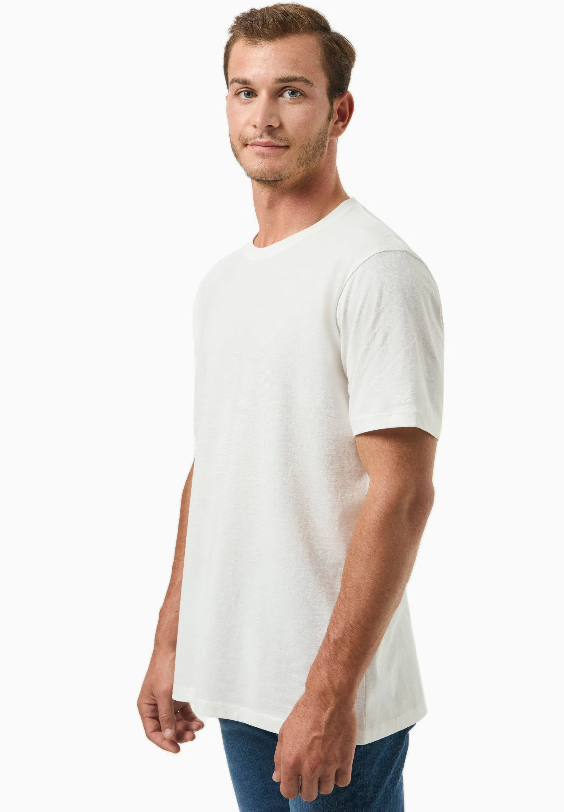 Men's Basic Round Neck T-Shirt Off White sold by Ivalo.com
