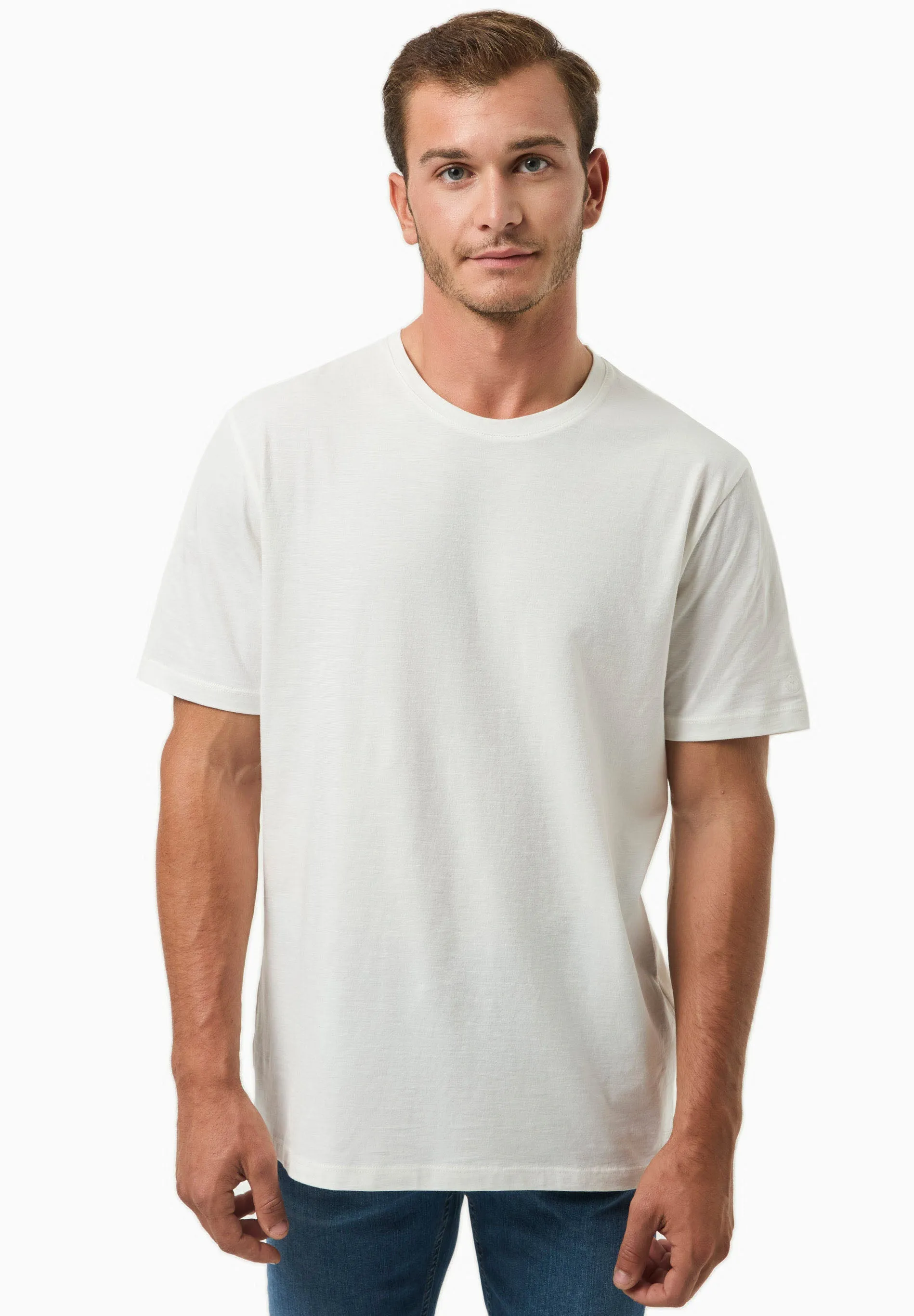Men's Basic Round Neck T-Shirt Off White sold by Ivalo.com product image thumbnail 3