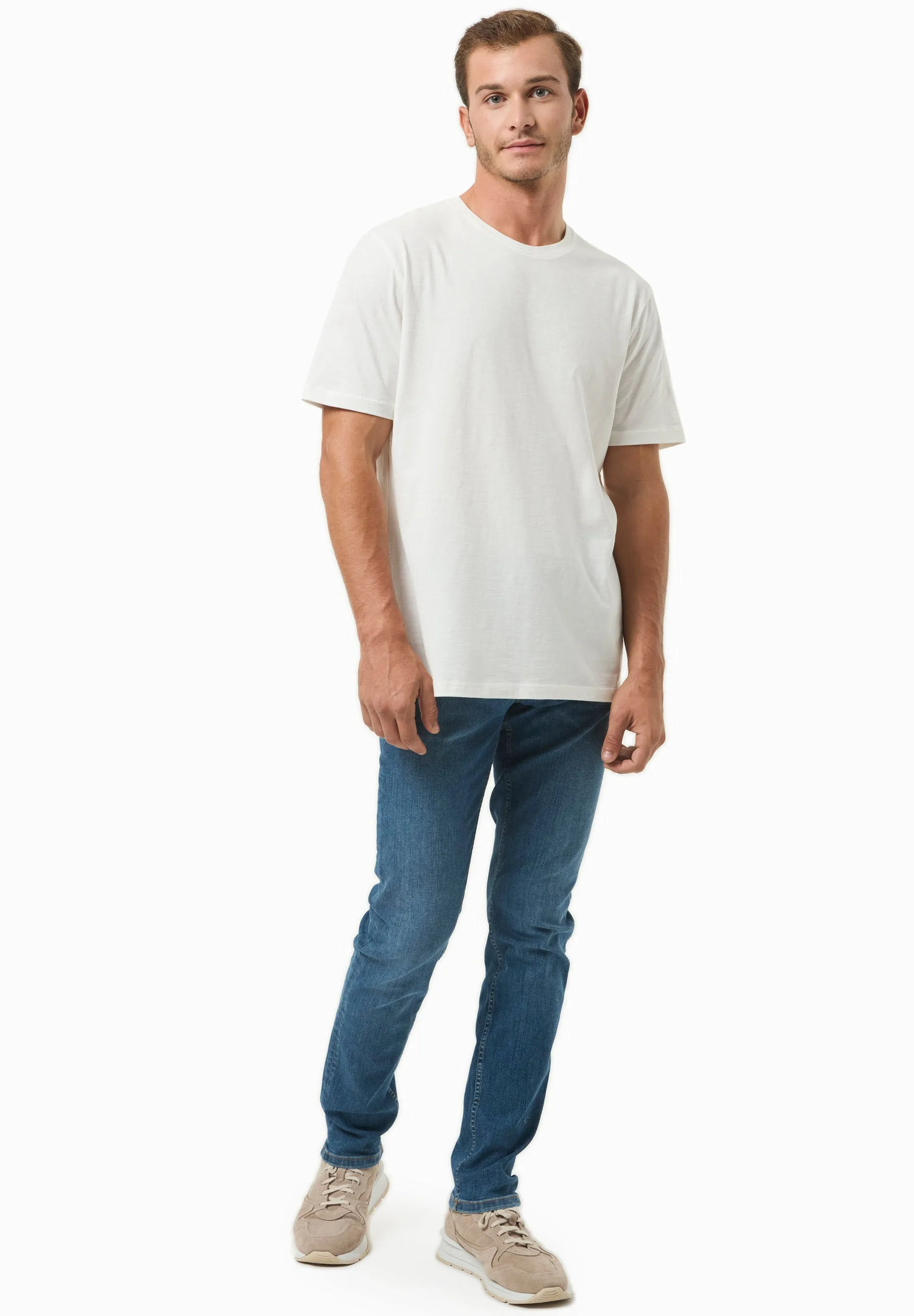 Men's Basic Round Neck T-Shirt Off White sold by Ivalo.com product image thumbnail 4