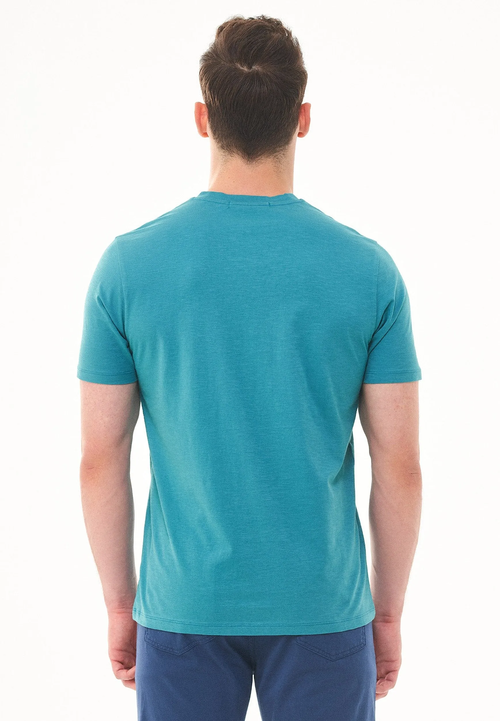 Men's Basic V-Neck T-Shirt Petrol Green sold by Ivalo.com product image thumbnail 2