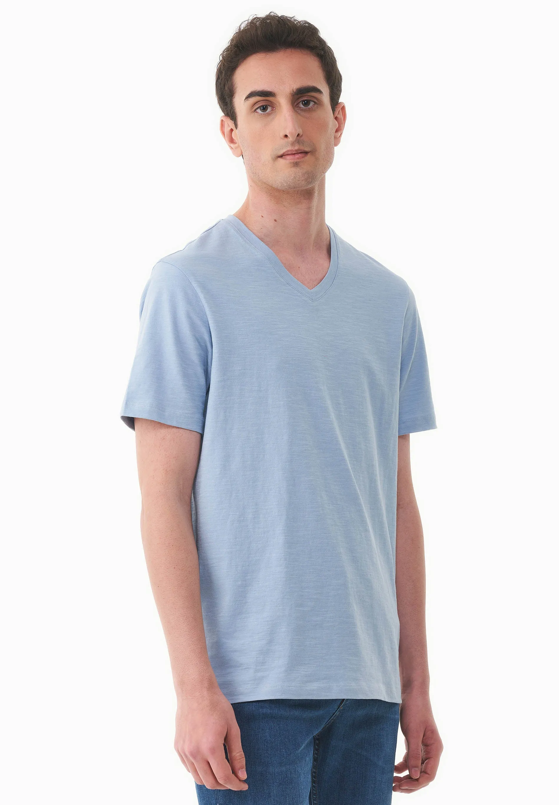 Men's Basic V-Neck T-Shirt Ice Blue sold by Ivalo.com product image thumbnail 4