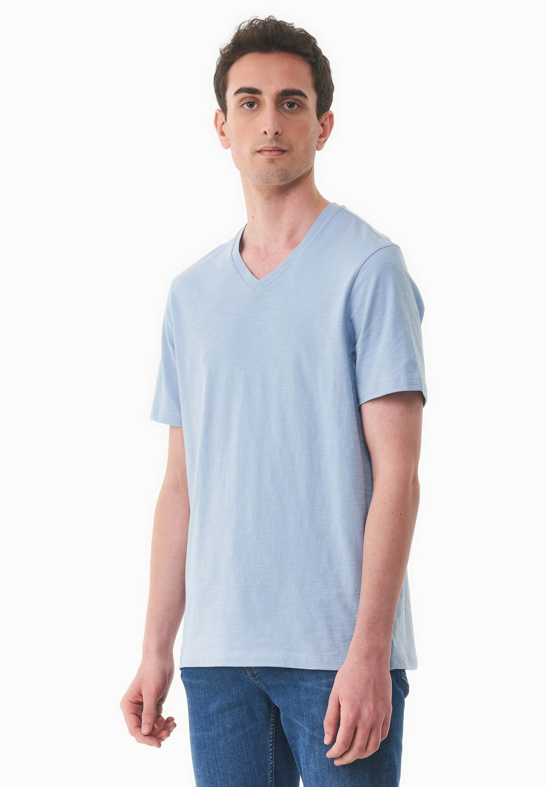 Men's Basic V-Neck T-Shirt Ice Blue sold by Ivalo.com product image thumbnail 5