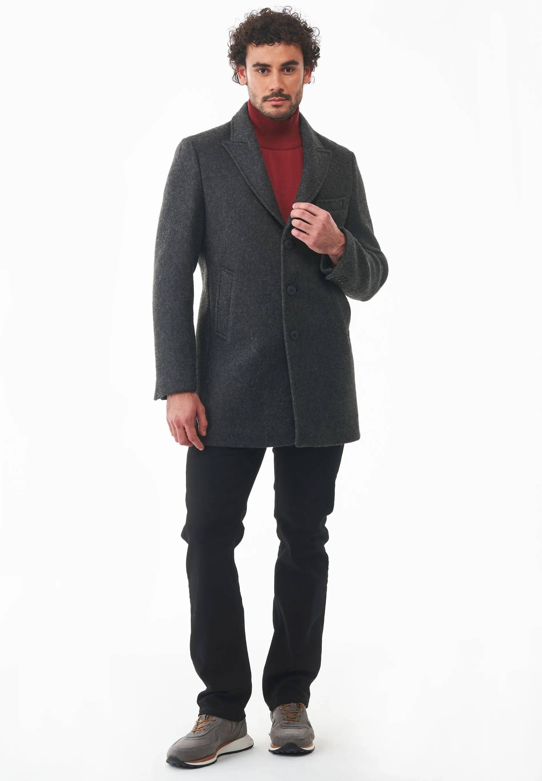 Men's Wool Blend Coat Asphalt sold by Ivalo.com product image thumbnail 3