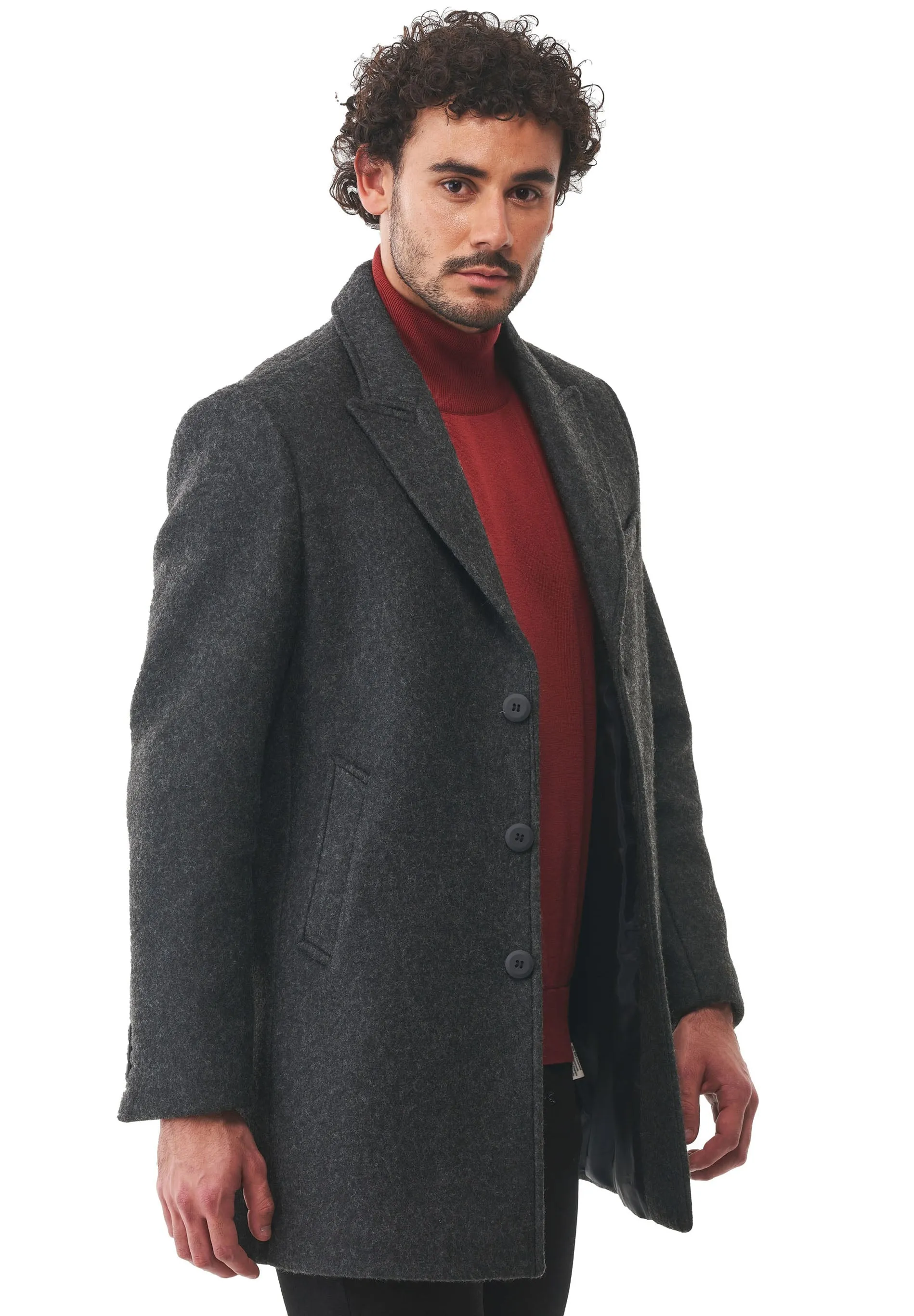 Men's Wool Blend Coat Asphalt sold by Ivalo.com product image thumbnail 4