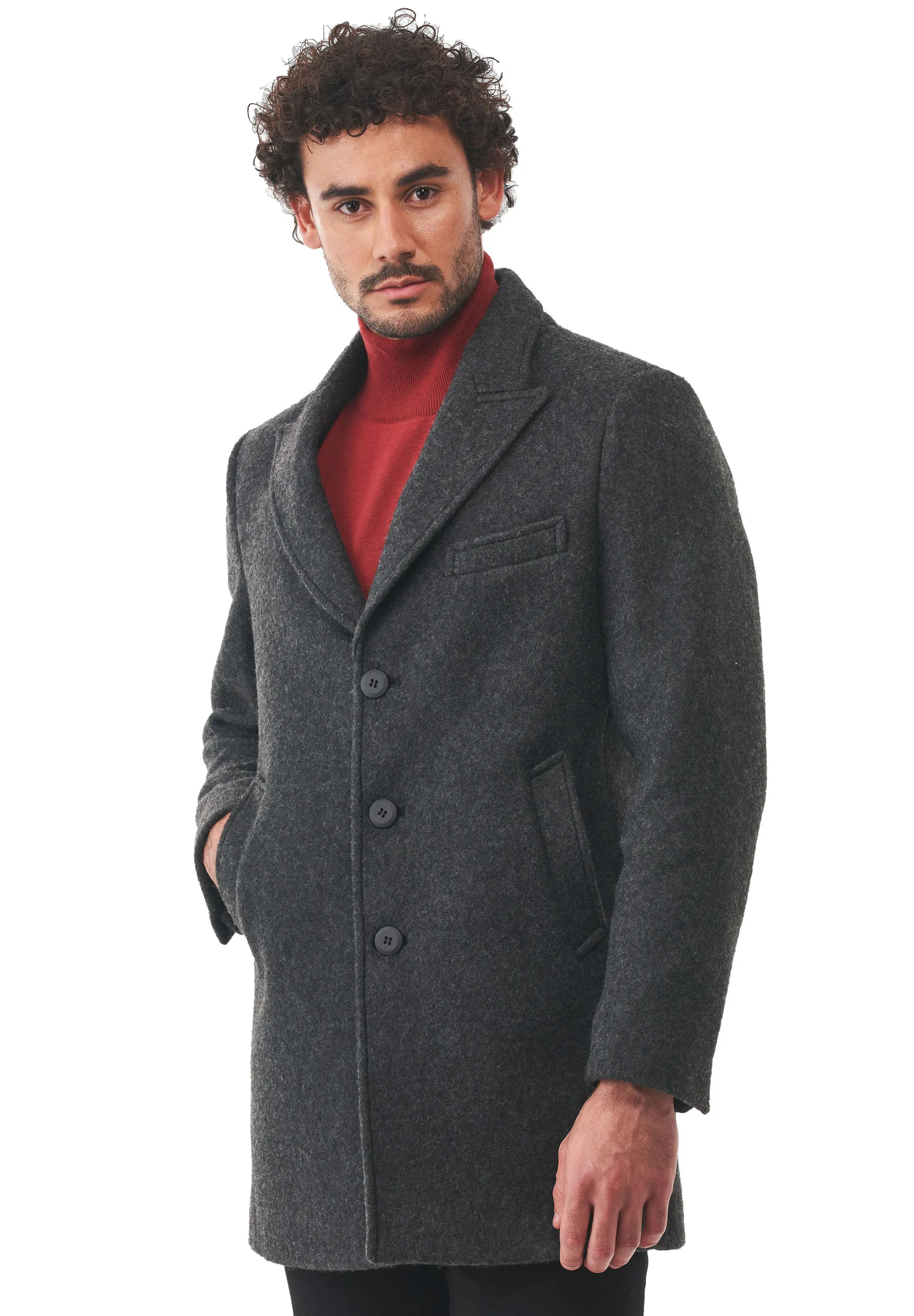 Men's Wool Blend Coat Asphalt sold by Ivalo.com product image thumbnail 5