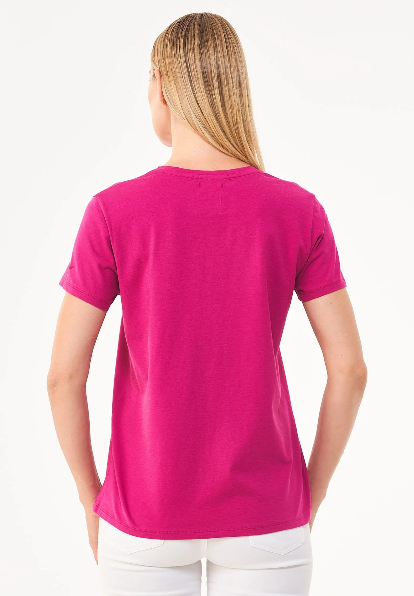 Women's Basic Round Neck T-Shirt Raspberry Pink sold by Ivalo.com product image thumbnail 3