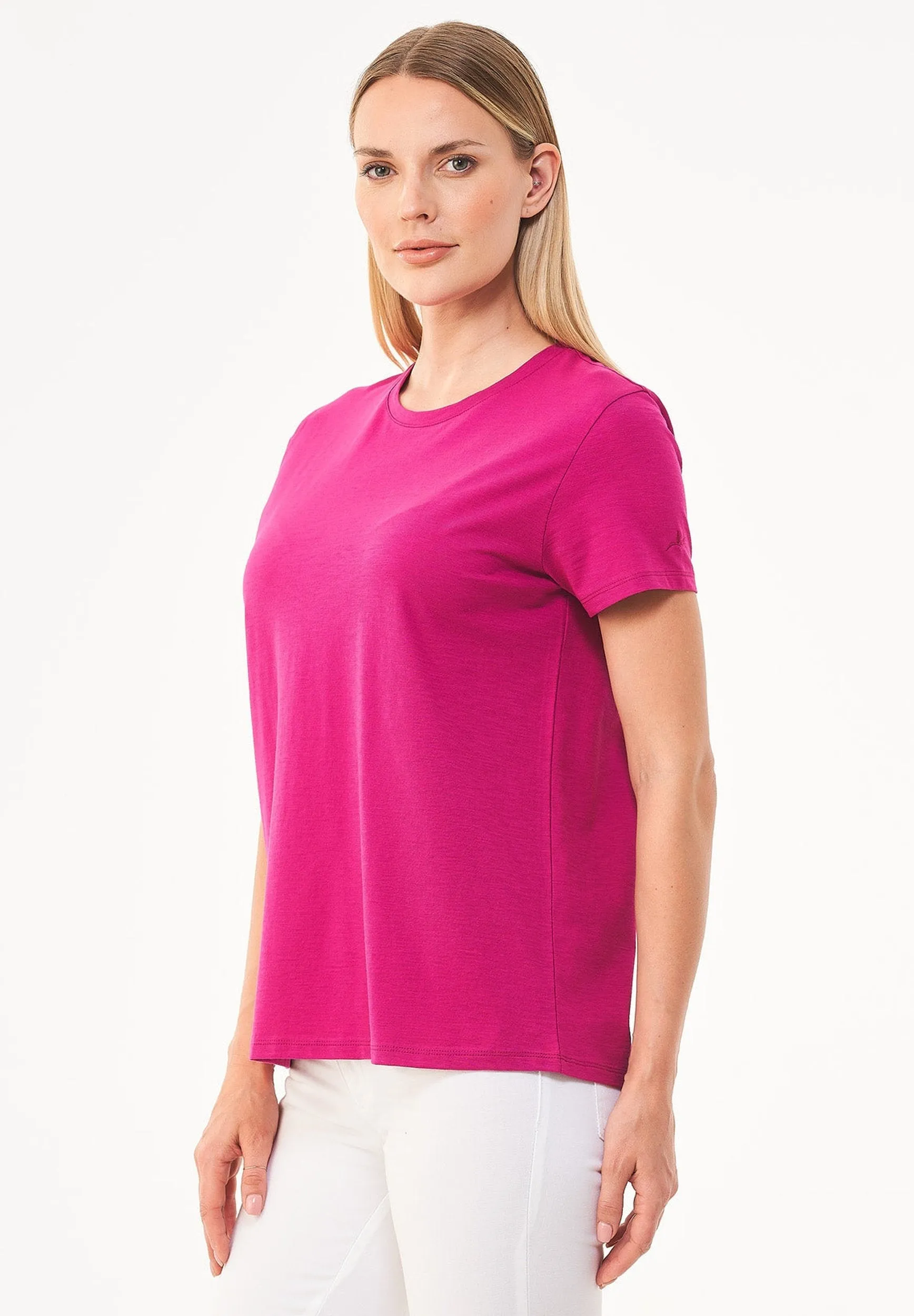Women's Basic Round Neck T-Shirt Raspberry Pink sold by Ivalo.com product image thumbnail 5