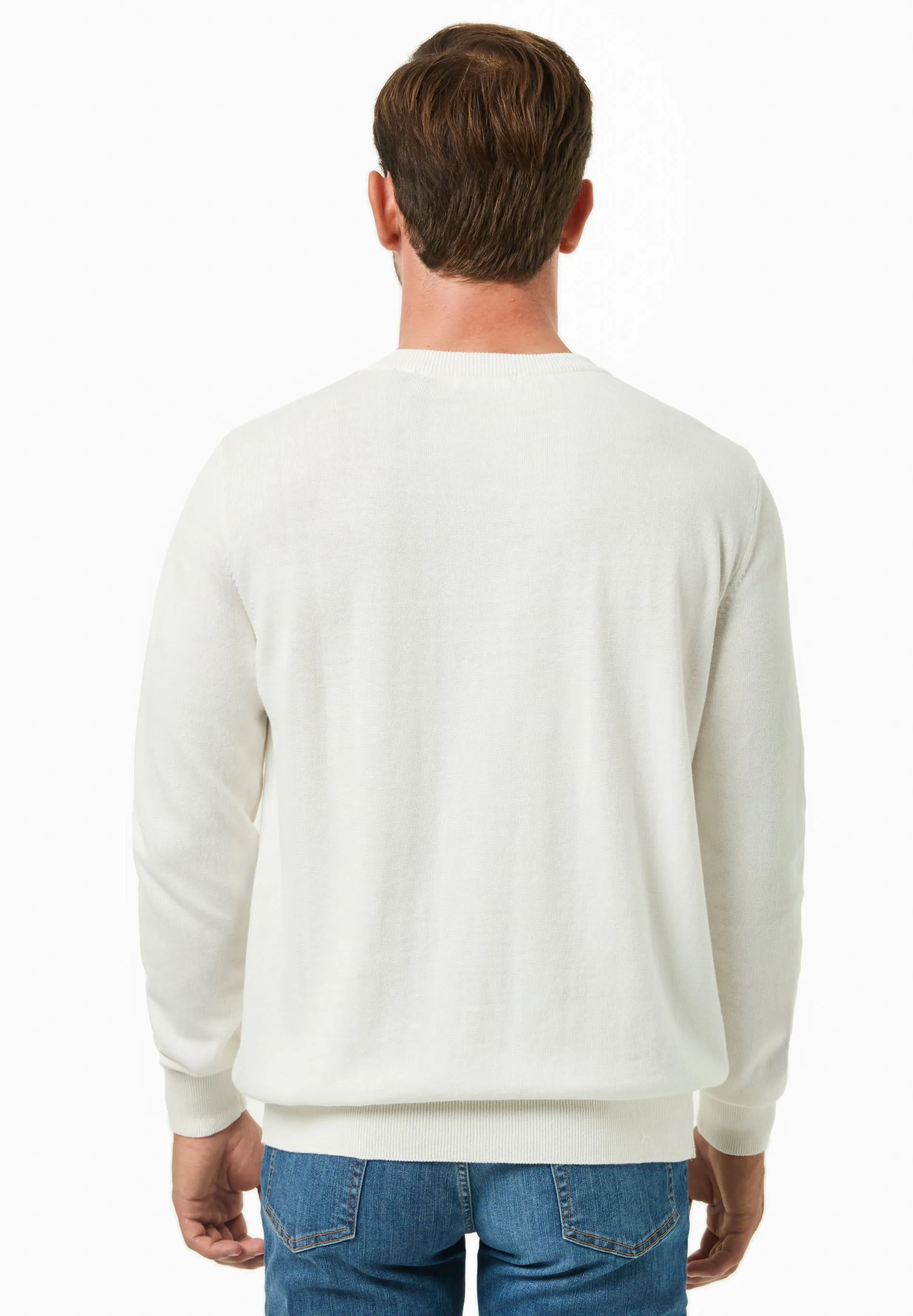 Men's Round Neck Organic Cotton Sweater Off White sold by Ivalo.com product image thumbnail 2