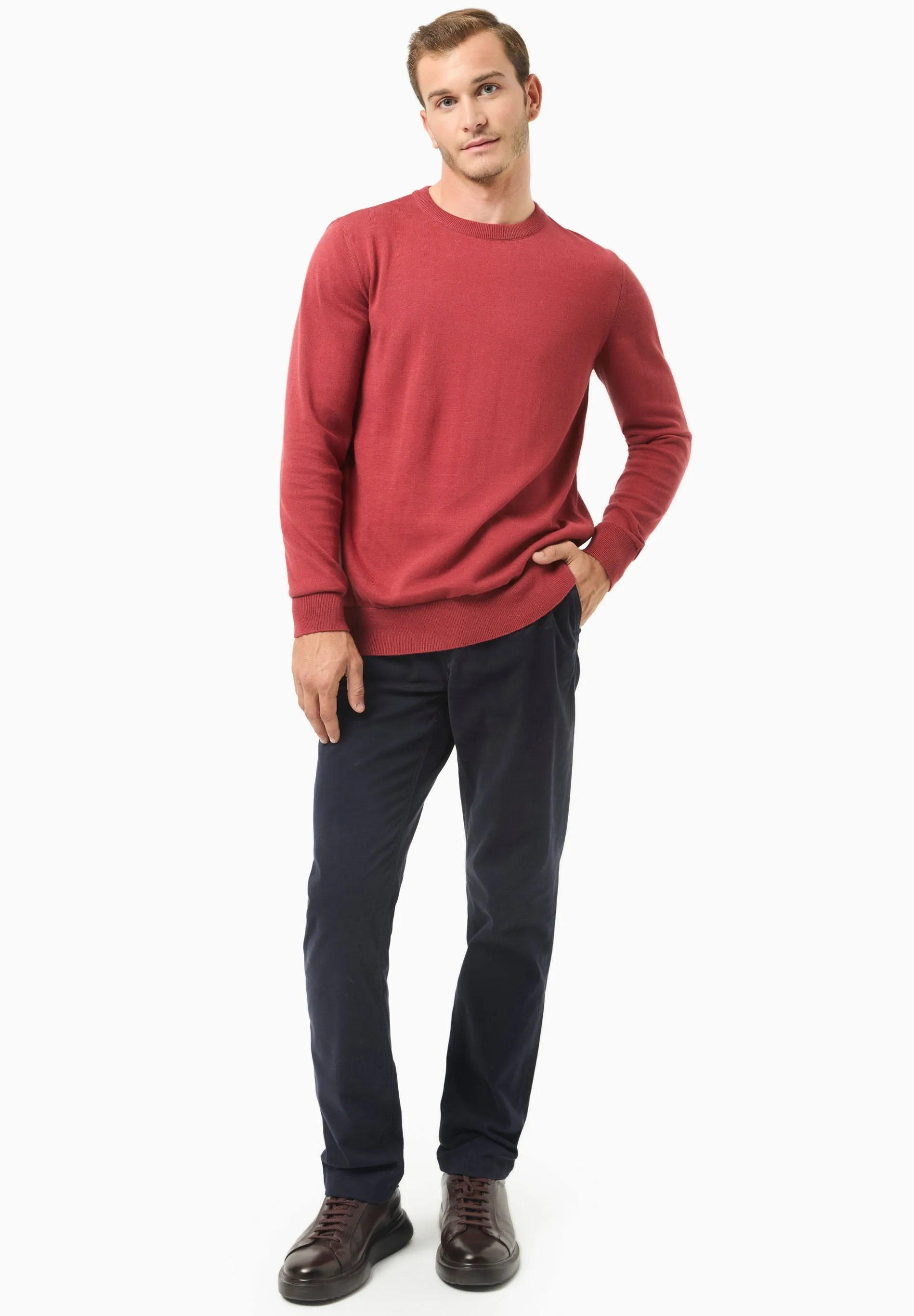 Men's Round Neck Organic Cotton Sweater Merlot sold by Ivalo.com product image thumbnail 3