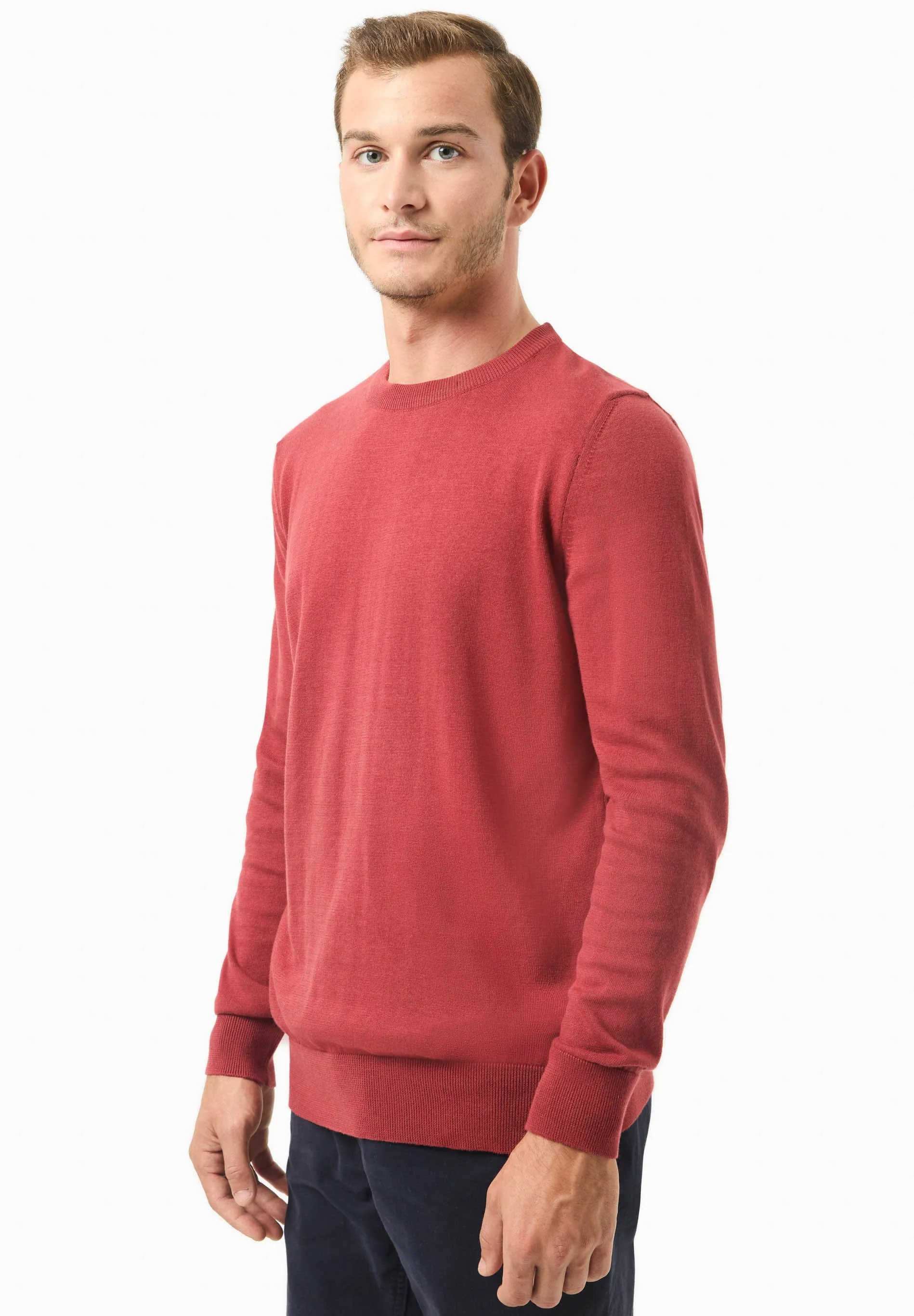 Men's Round Neck Organic Cotton Sweater Merlot sold by Ivalo.com product image thumbnail 4