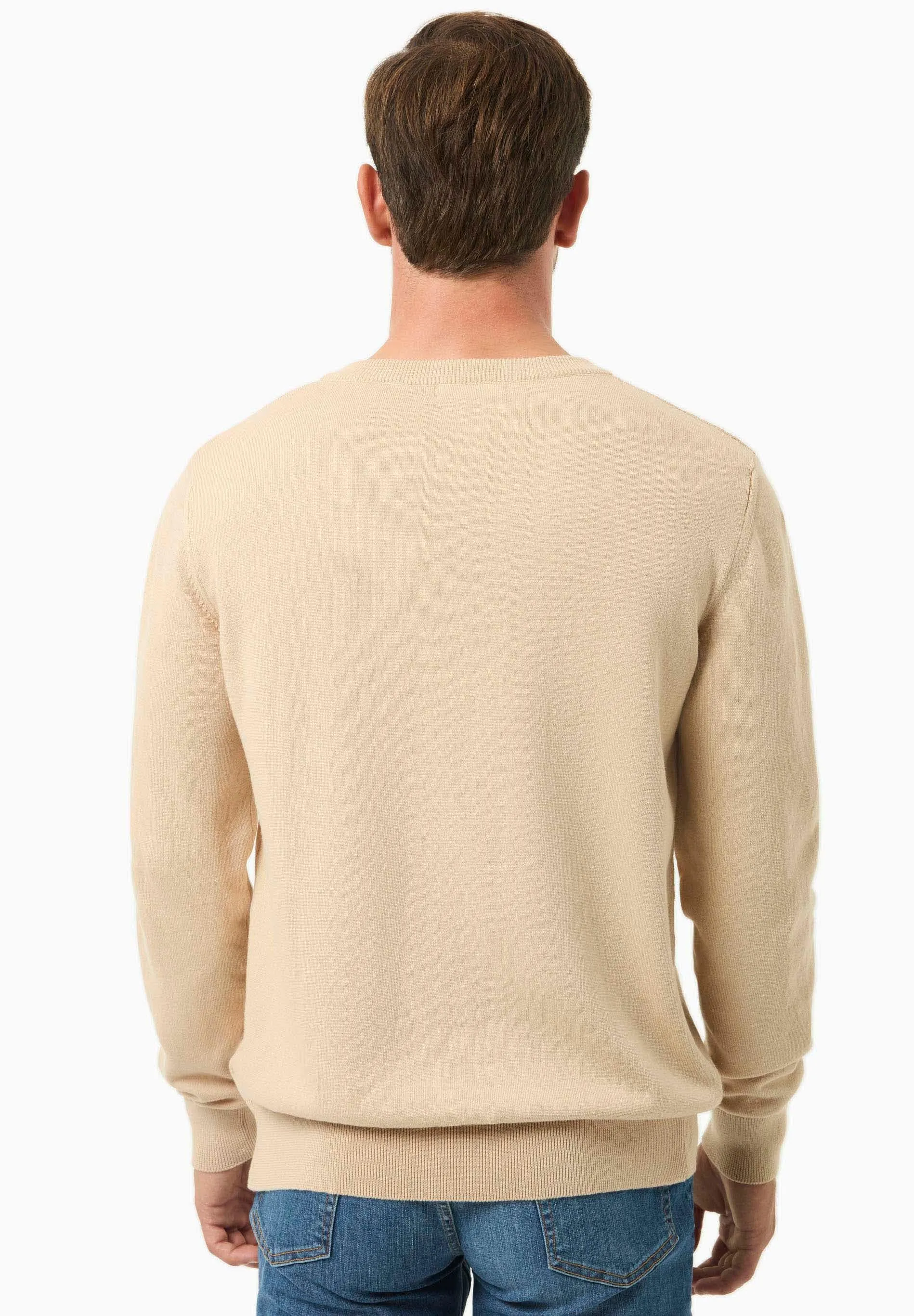 Men's V-Neck Organic Cotton Sweater Beige sold by Ivalo.com product image thumbnail 2