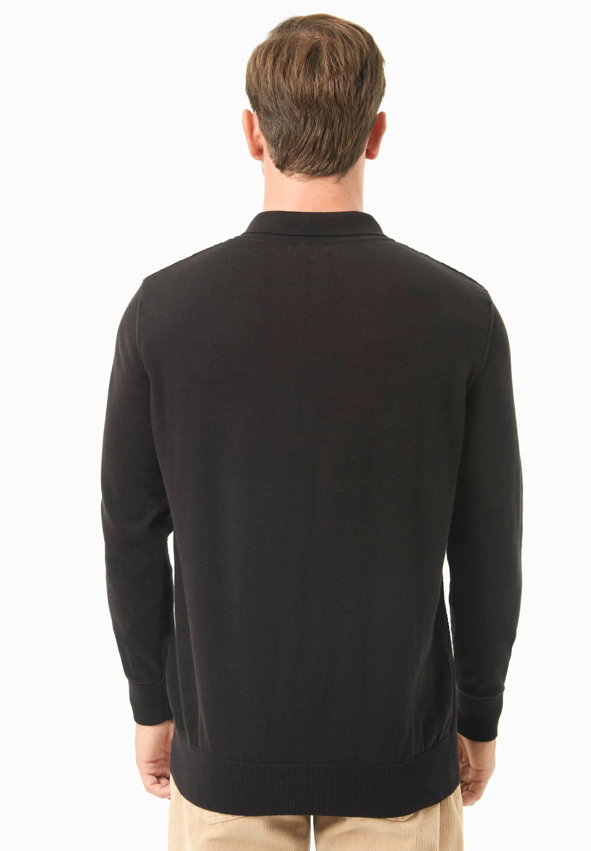 Men's Textured Knit Polo Collar Sweater Black sold by Ivalo.com product image thumbnail 2