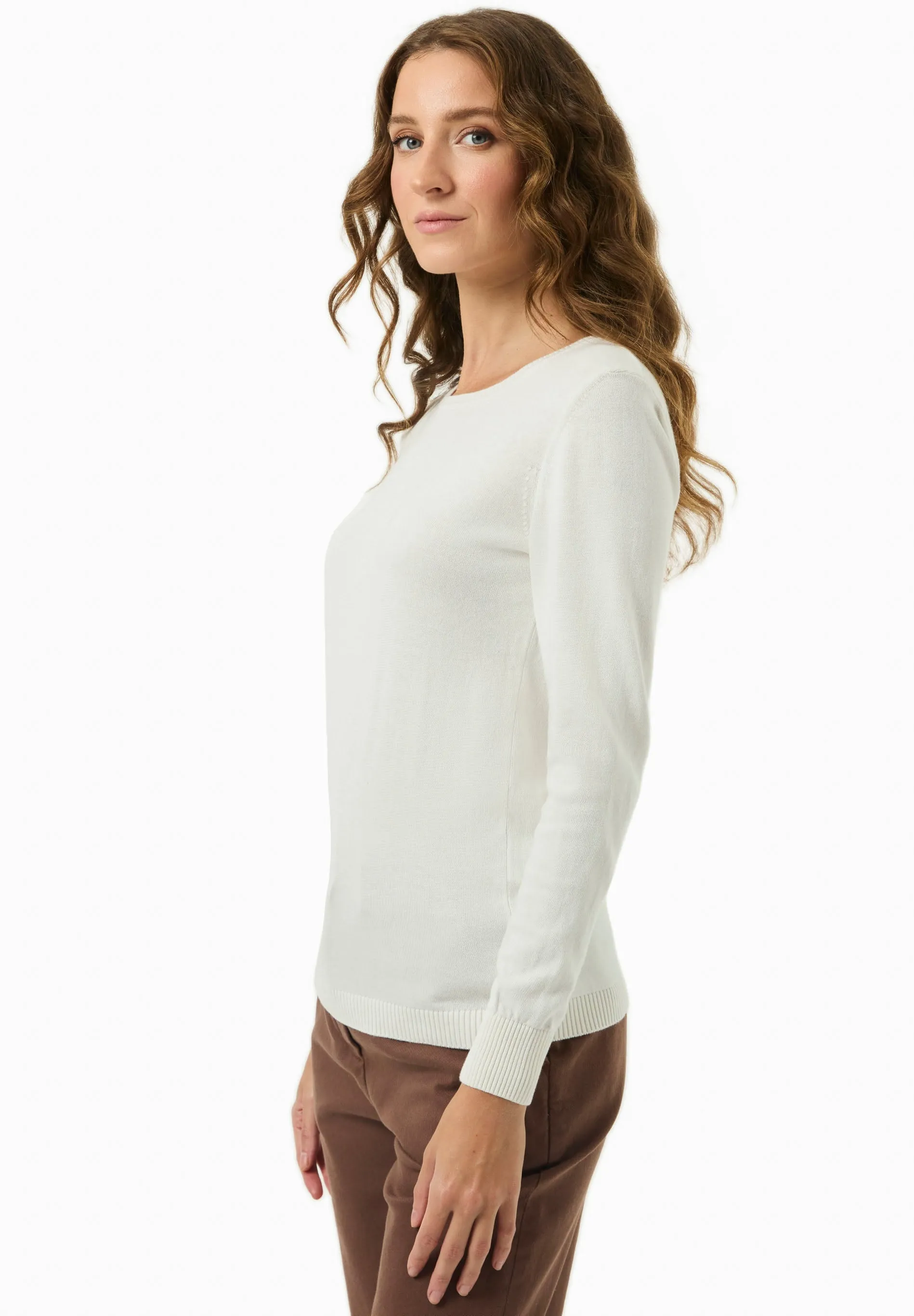 Women's Round Neck Organic Cotton Knit Off White sold by Ivalo.com product image thumbnail 4