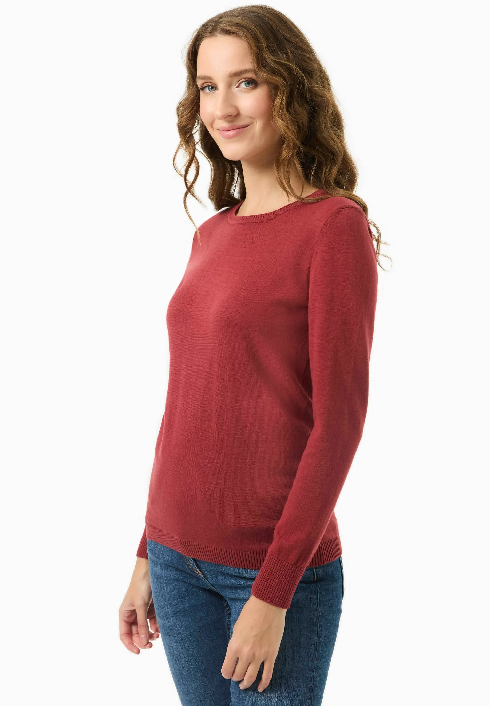 Women's Round Neck Organic Cotton Knit Merlot sold by Ivalo.com product image thumbnail 4