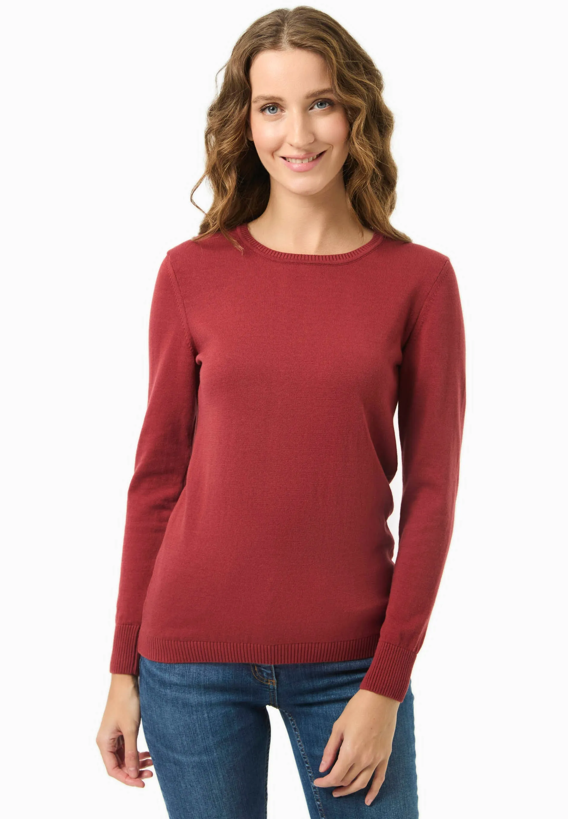 Women's Round Neck Organic Cotton Knit Merlot sold by Ivalo.com