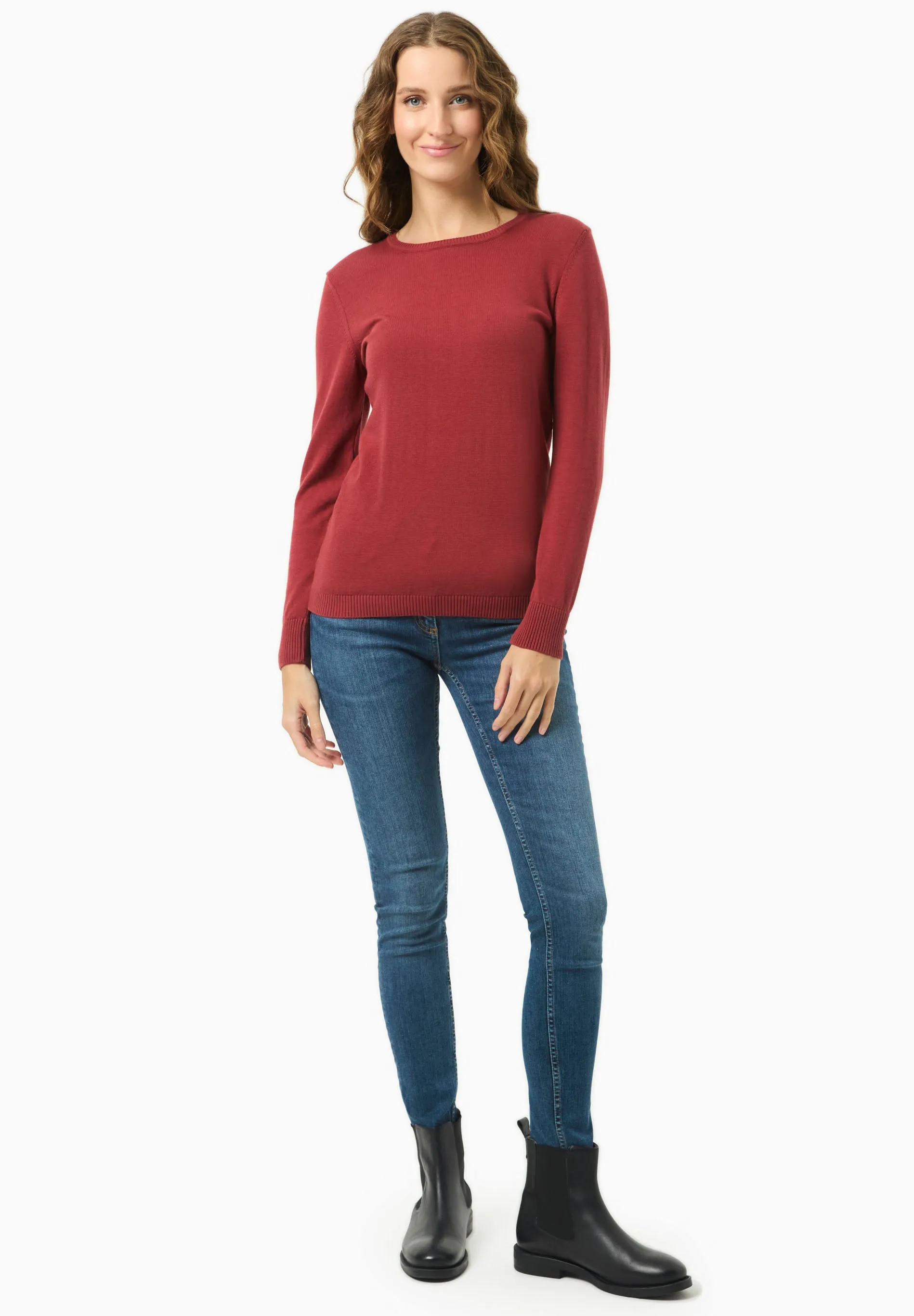 Women's Round Neck Organic Cotton Knit Merlot sold by Ivalo.com product image thumbnail 3