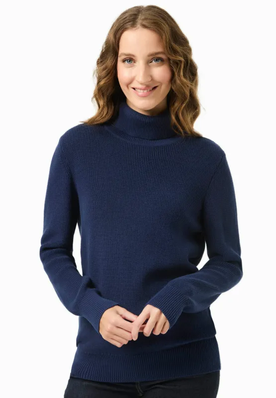 Women's Organic Cotton Turtleneck Knit Navy sold by Ivalo.com