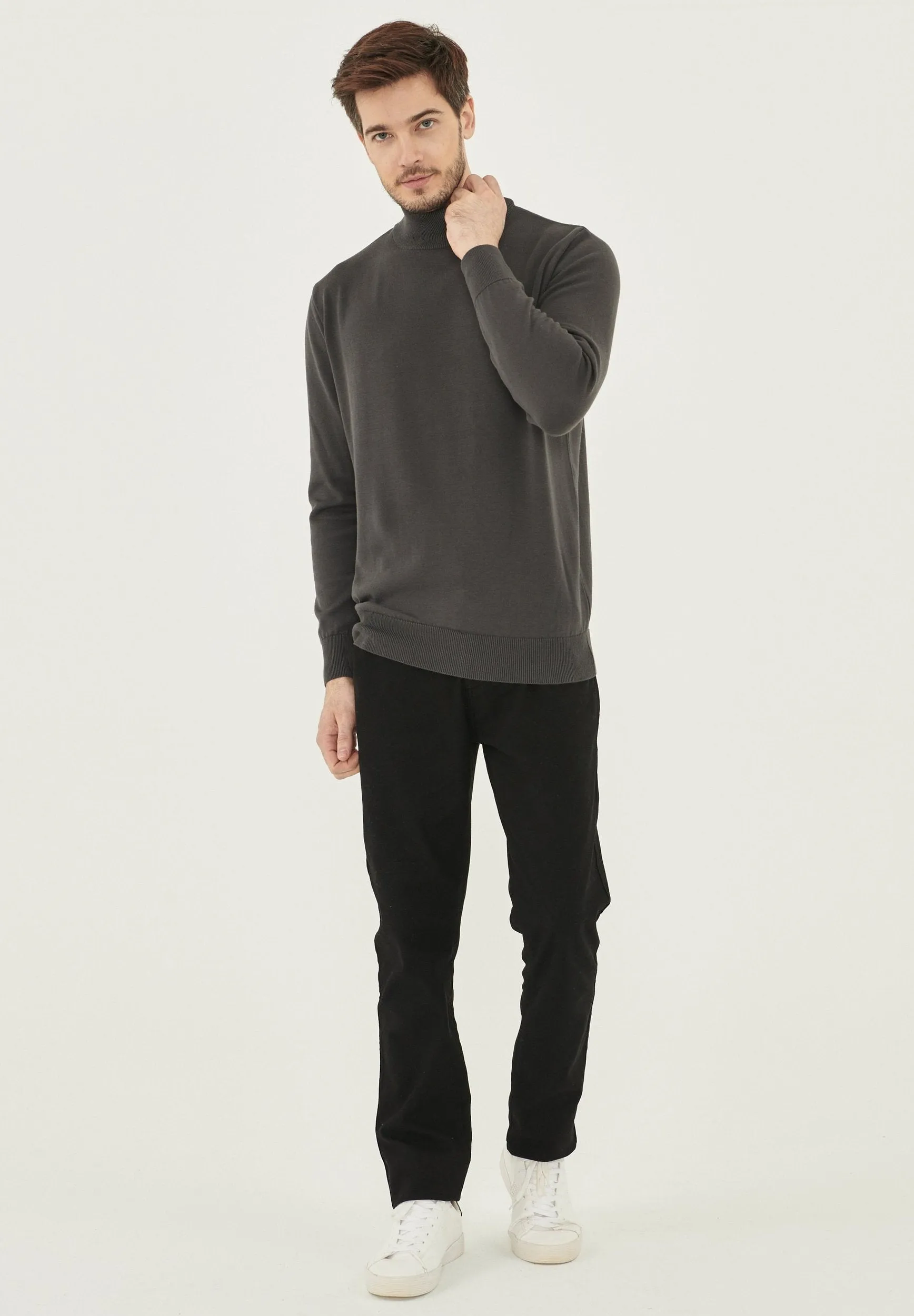 Men's Organic Cotton Turtleneck Sweater Asphalt sold by Ivalo.com product image thumbnail 3