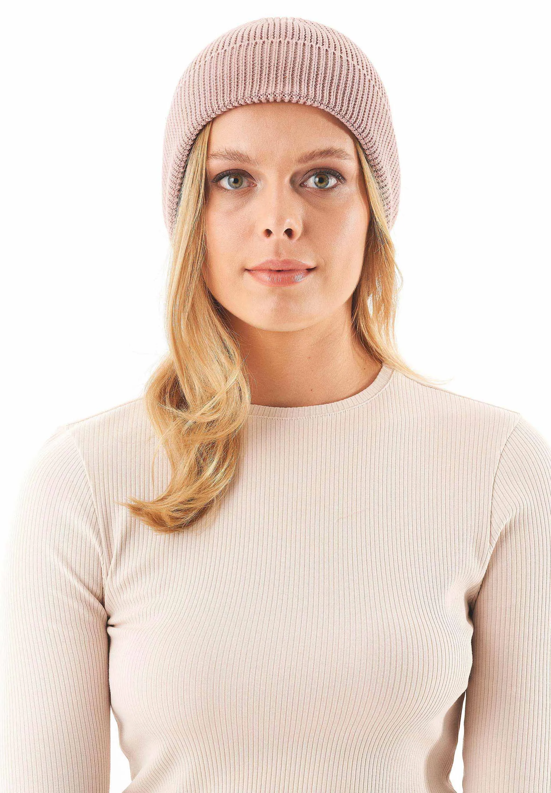 Knitted Organic Cotton Beanie Misty Rose sold by Ivalo.com product image thumbnail 3