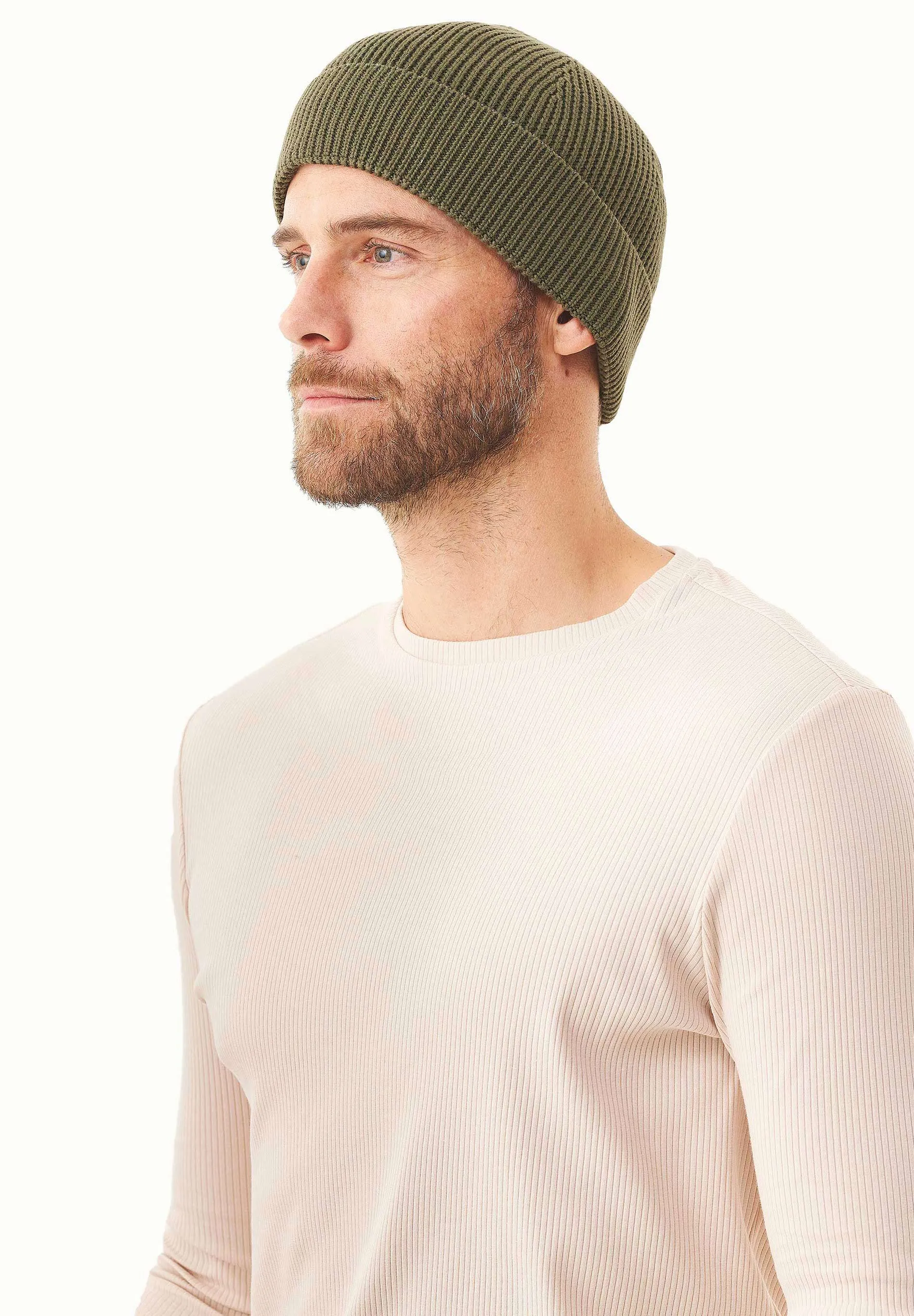 Knitted Organic Cotton Beanie Military Olive sold by Ivalo.com product image thumbnail 5