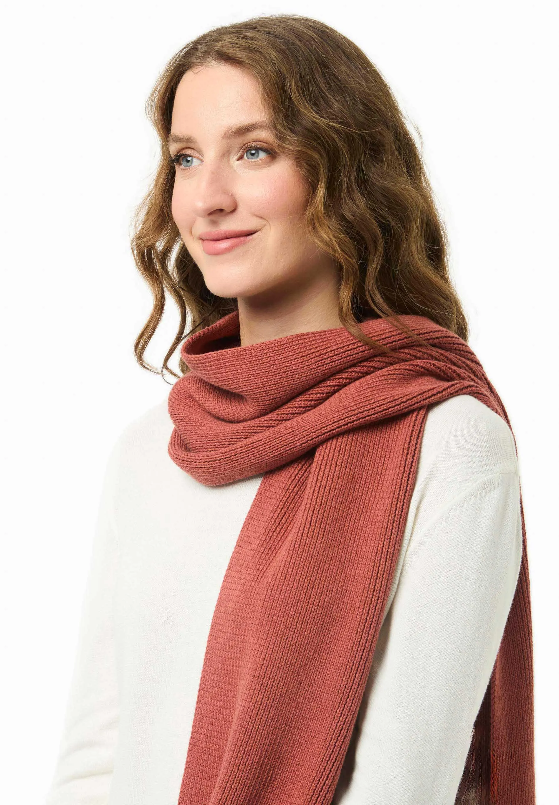 Knitted Organic Cotton Scarf Cinnamon sold by Ivalo.com product image thumbnail 4