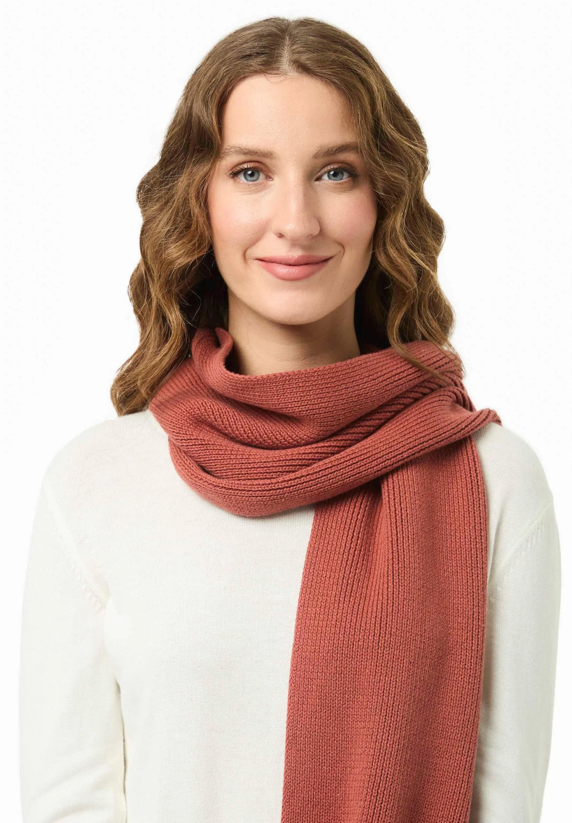 Knitted Organic Cotton Scarf Cinnamon sold by Ivalo.com product image thumbnail 2