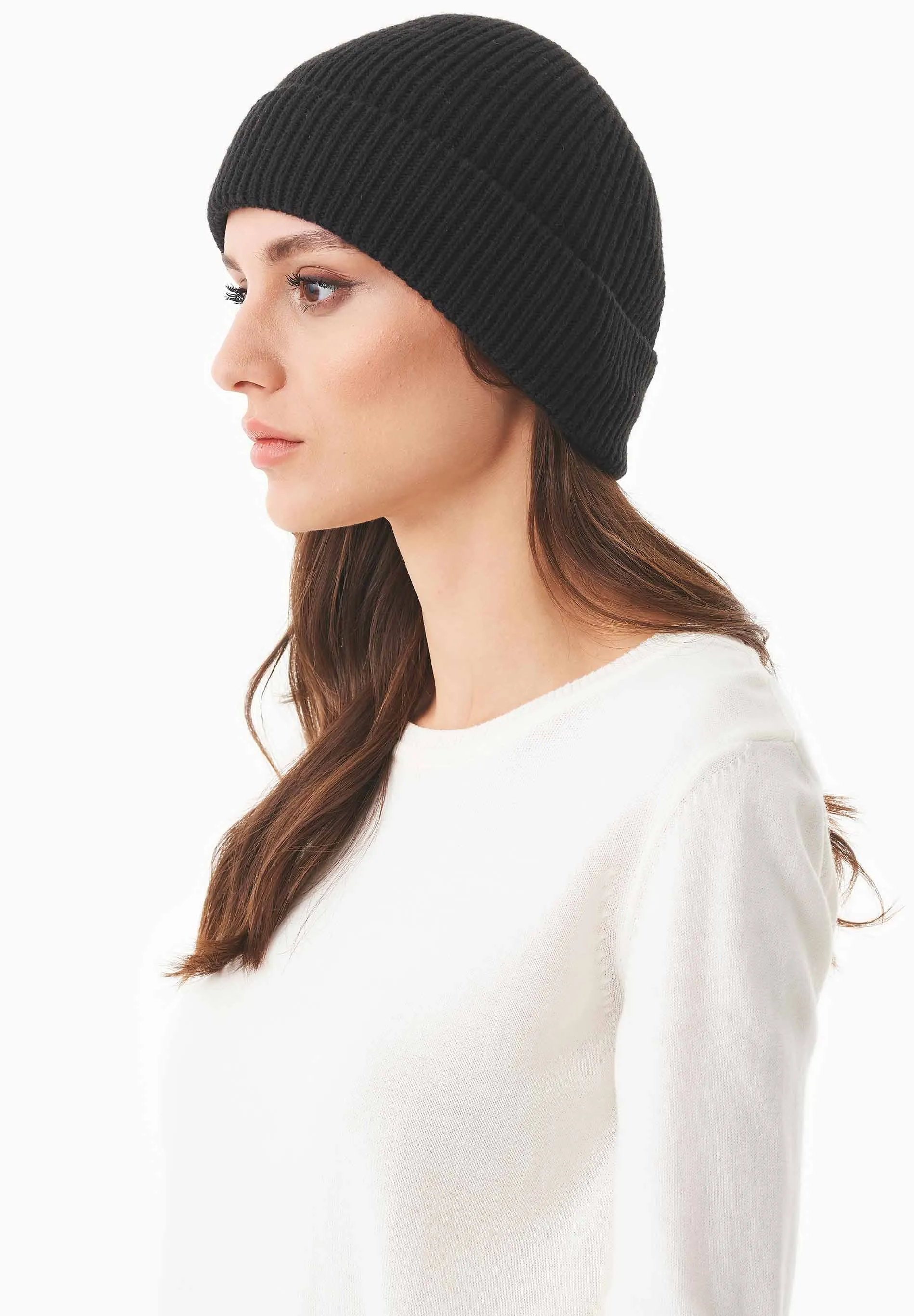 Ribbed Merino Wool Blend Beanie Black sold by Ivalo.com product image thumbnail 3
