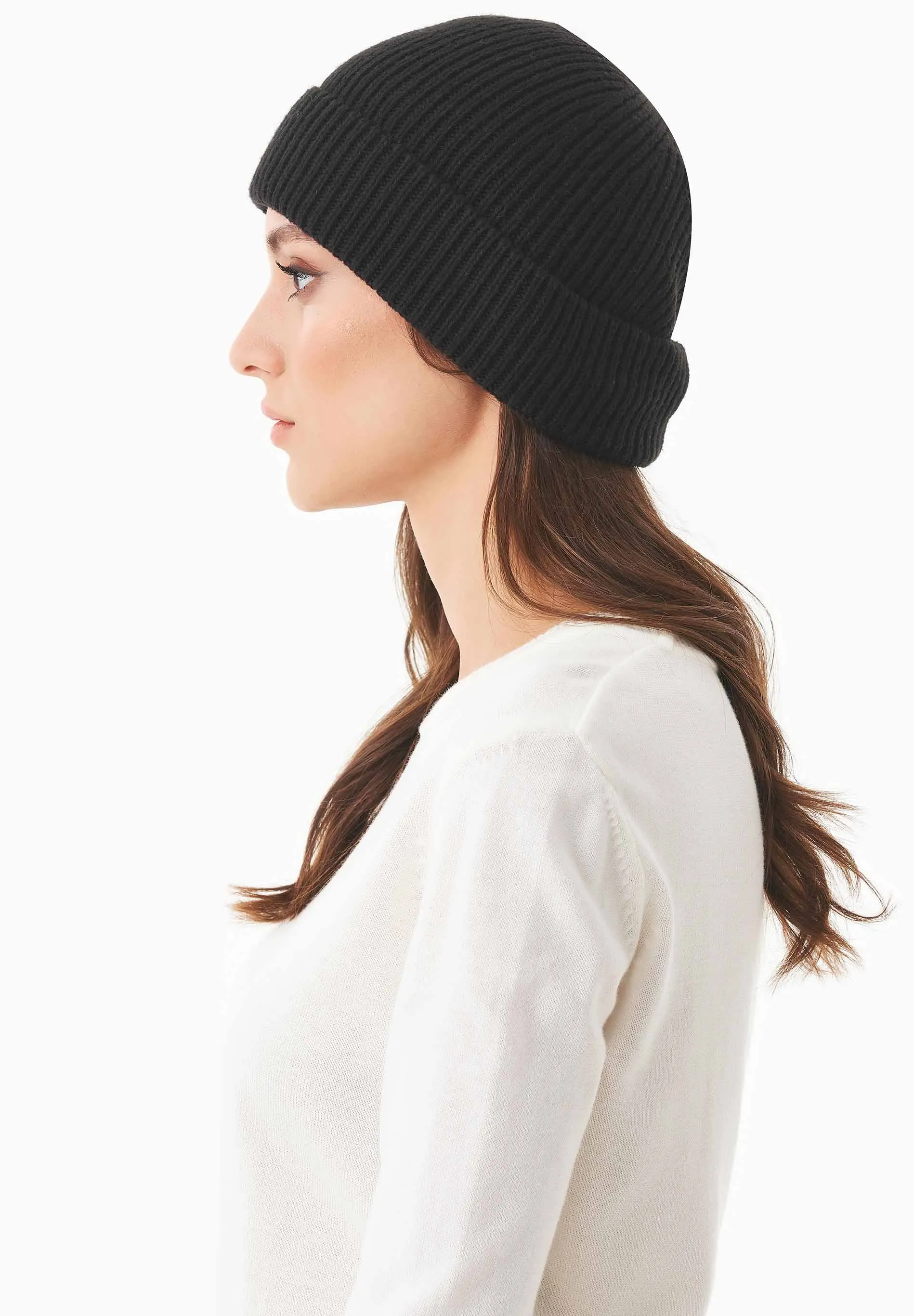 Ribbed Merino Wool Blend Beanie Black sold by Ivalo.com product image thumbnail 5