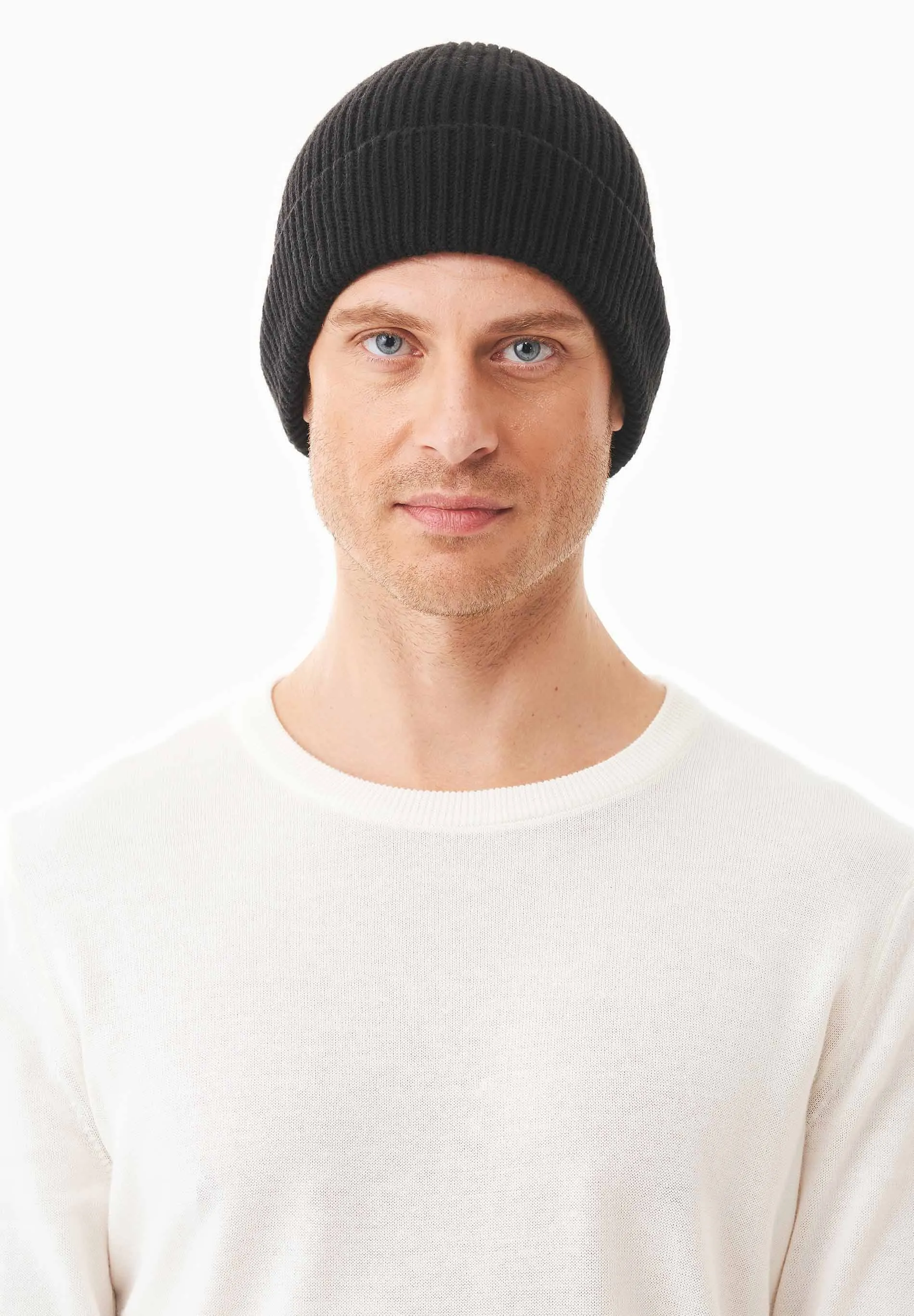 Ribbed Merino Wool Blend Beanie Black sold by Ivalo.com product image thumbnail 2