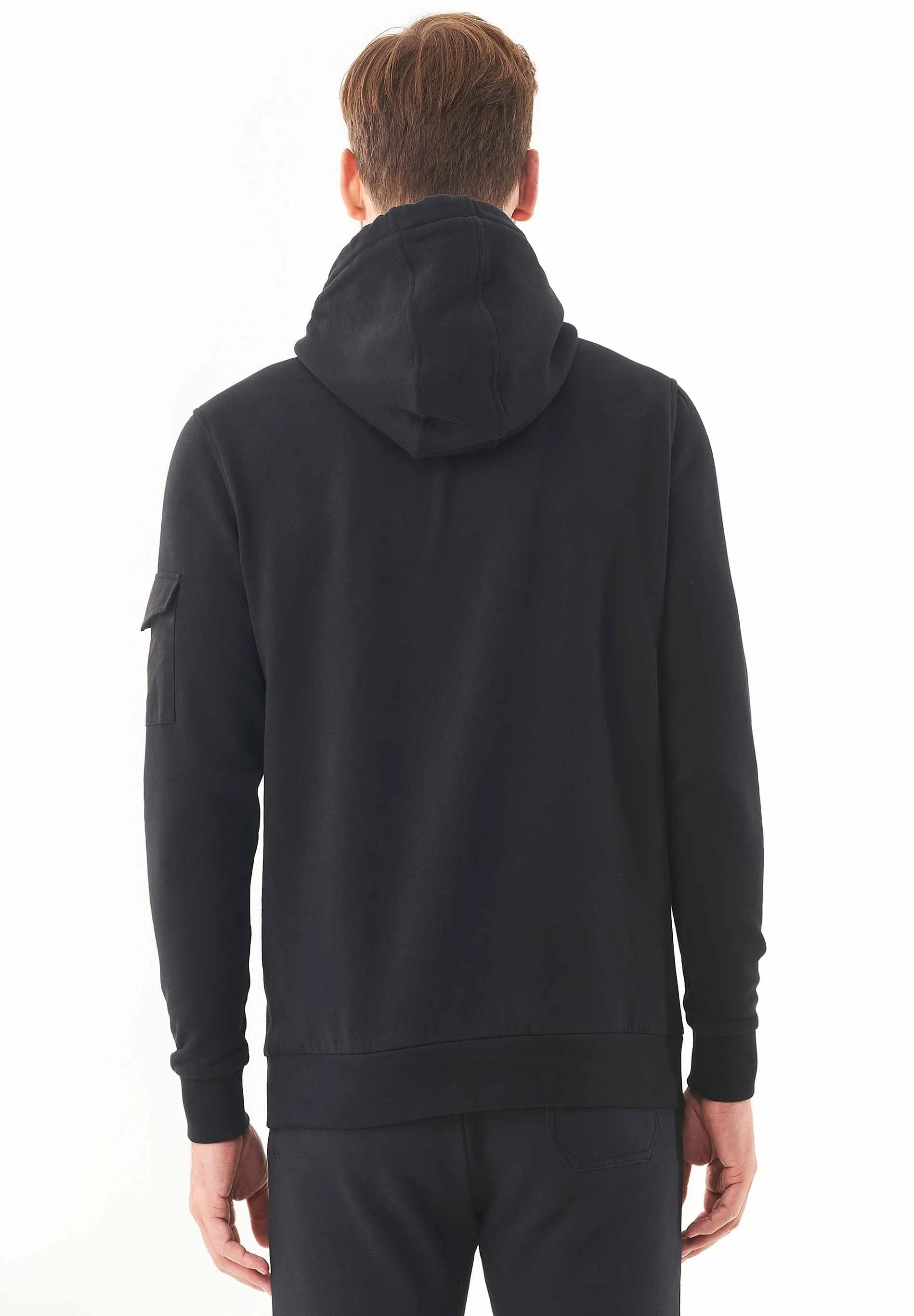 Men's Soft Touch Hoodie With Sleeve Pocket Black sold by Ivalo.com product image thumbnail 2