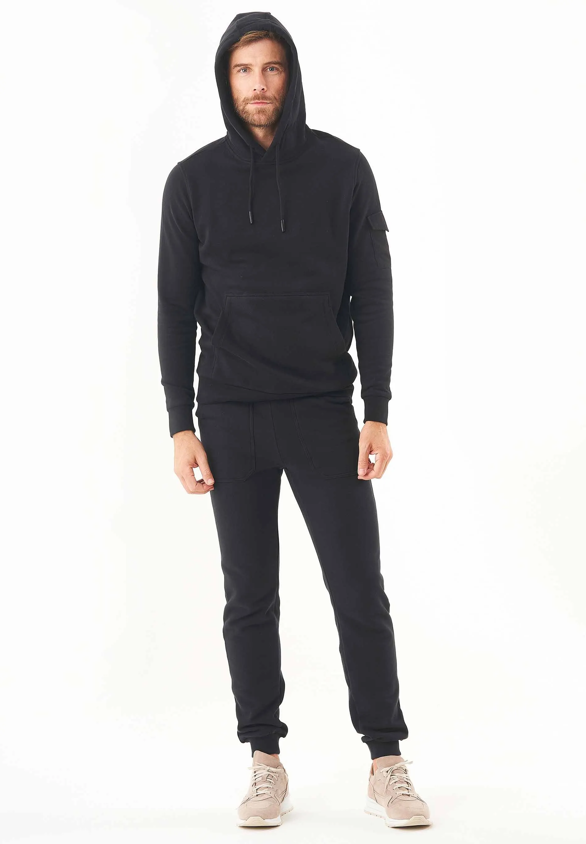 Men's Soft Touch Hoodie With Sleeve Pocket Black sold by Ivalo.com product image thumbnail 3