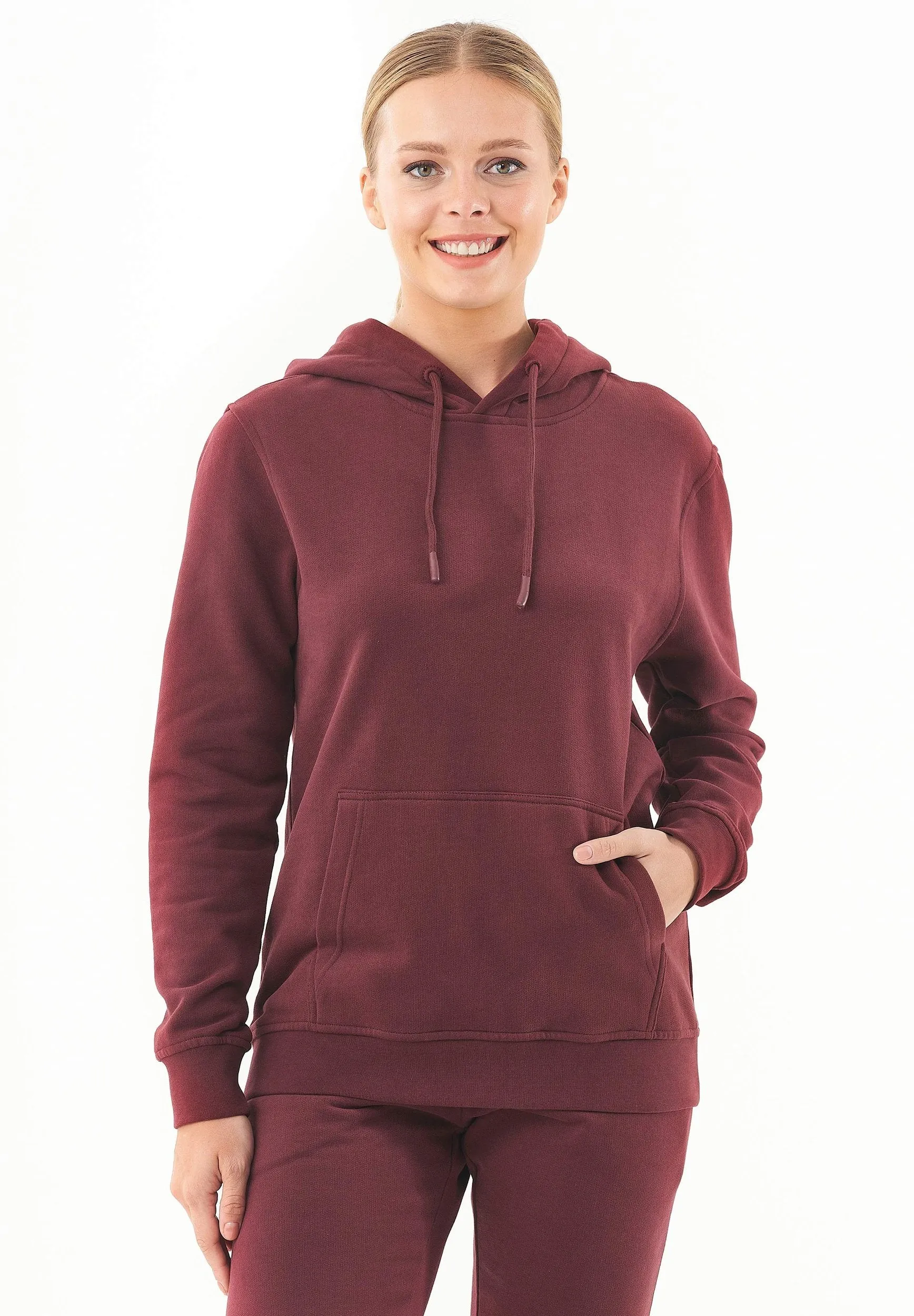 Women's Basic Soft Touch Organic Cotton Hoodie Bordeaux sold by Ivalo.com